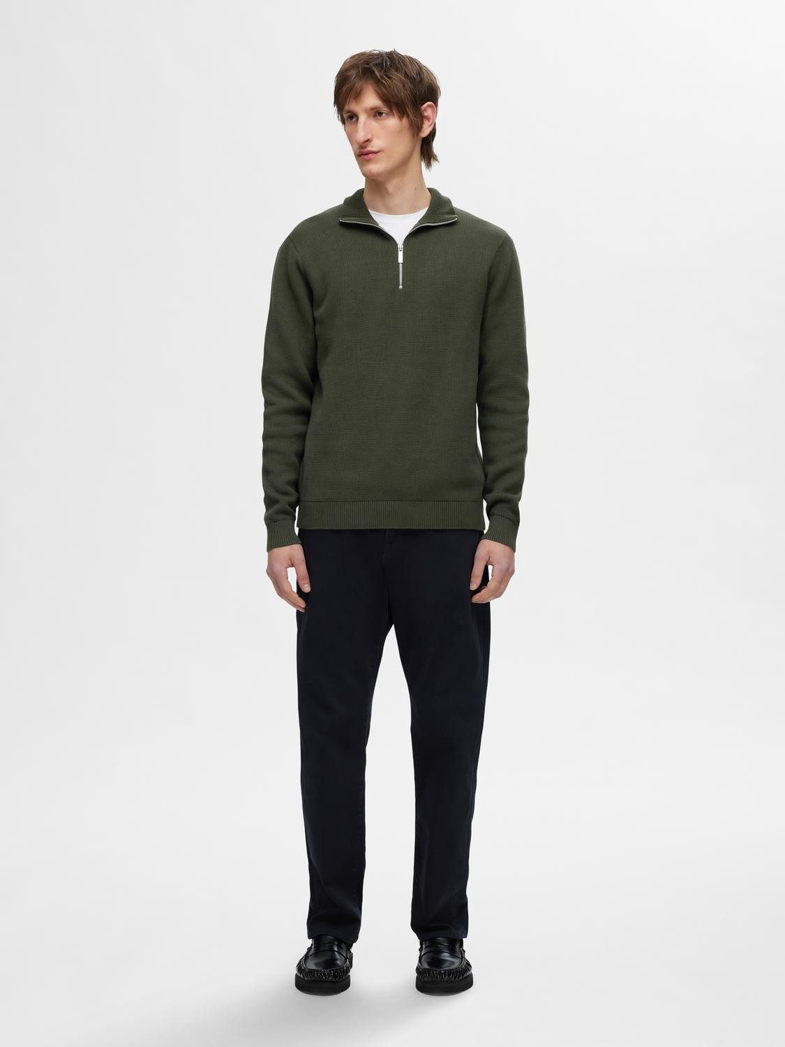 SELECTED HOMME Schipperstrui SLHDANE LS KNIT STRUCTURE HALF ZIP NOOS