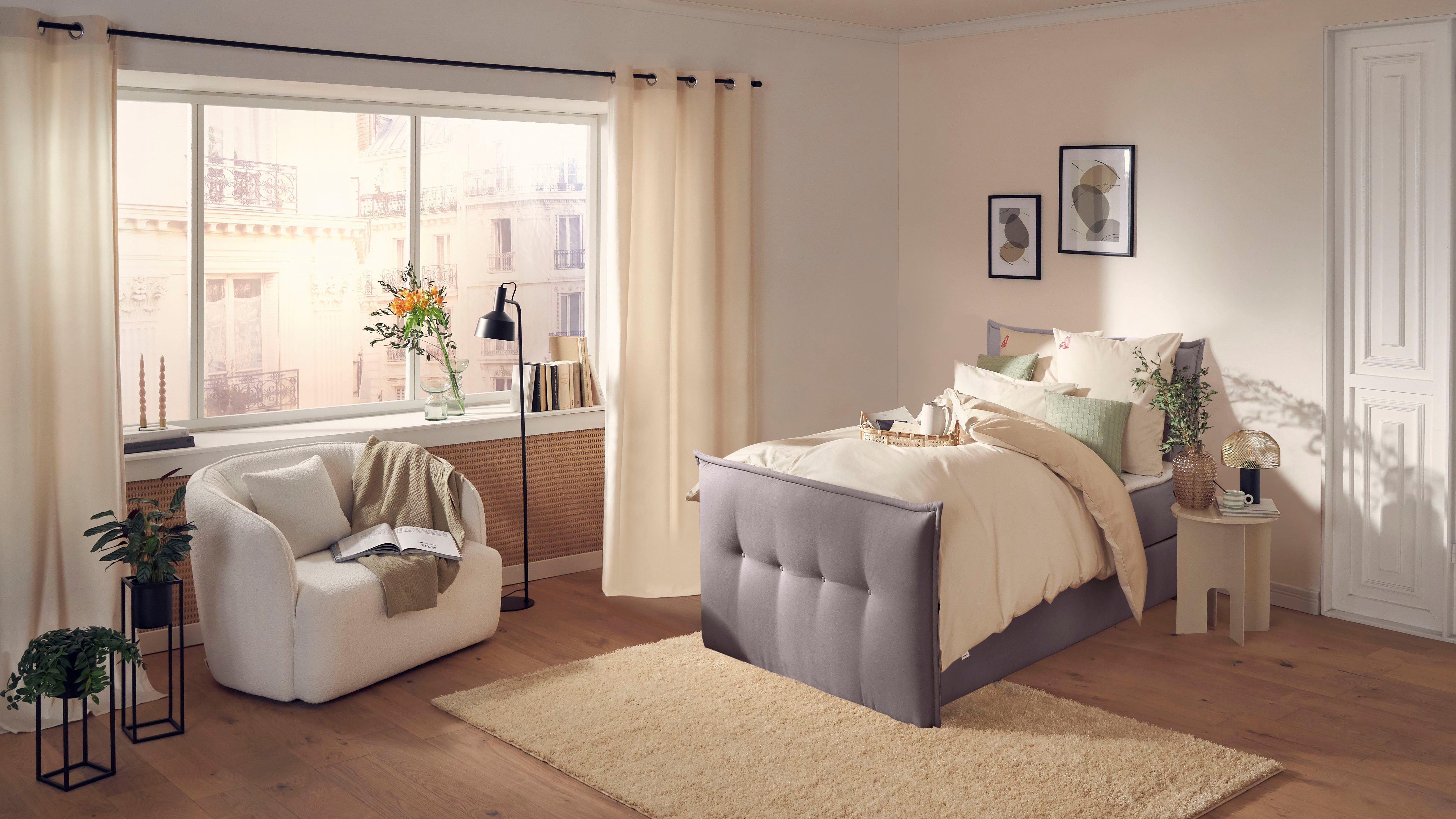 andas Boxspring Lichtgewicht inclusief voetbord, bedkist & topmatras, in 4 breedten en 2 hardheden