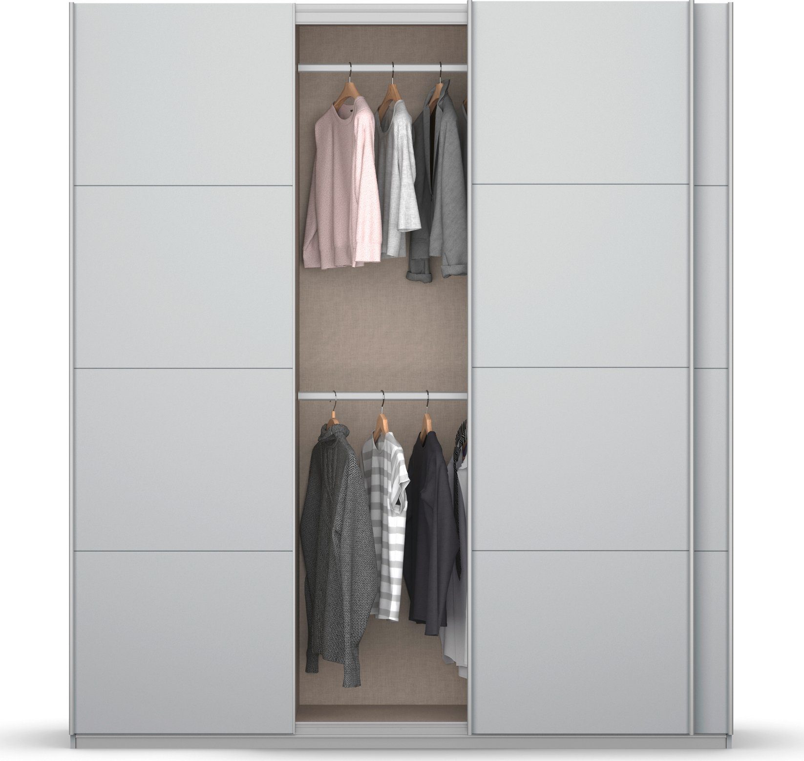 rauch Zweefdeurkast Kledingkast kast garderobe KOLUNA met decor-front inclusief 2 binnenladen en extra legplanken made in germany