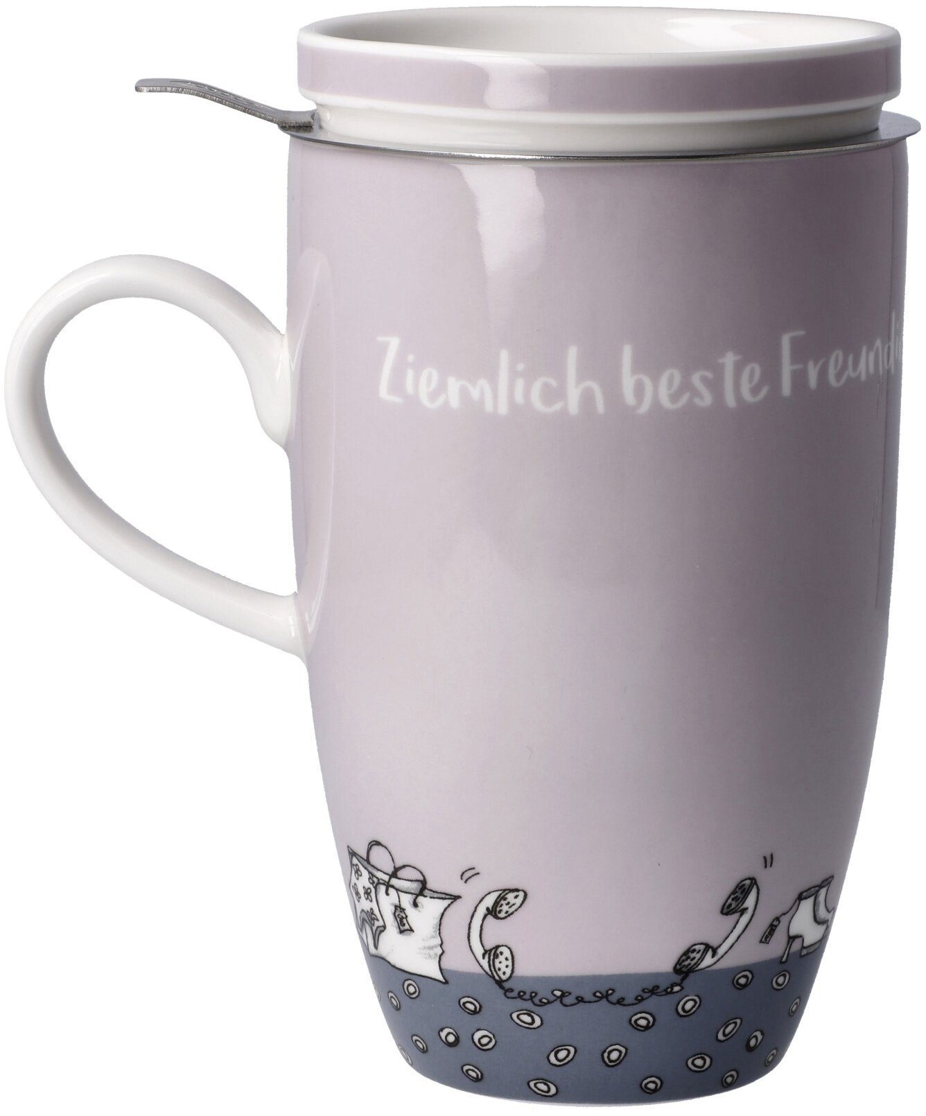 Goebel Kopje Barbara Freundlieb Theekop met deksel/filter, Barbara Freundlieb - Tamelijk b. vriendinnen