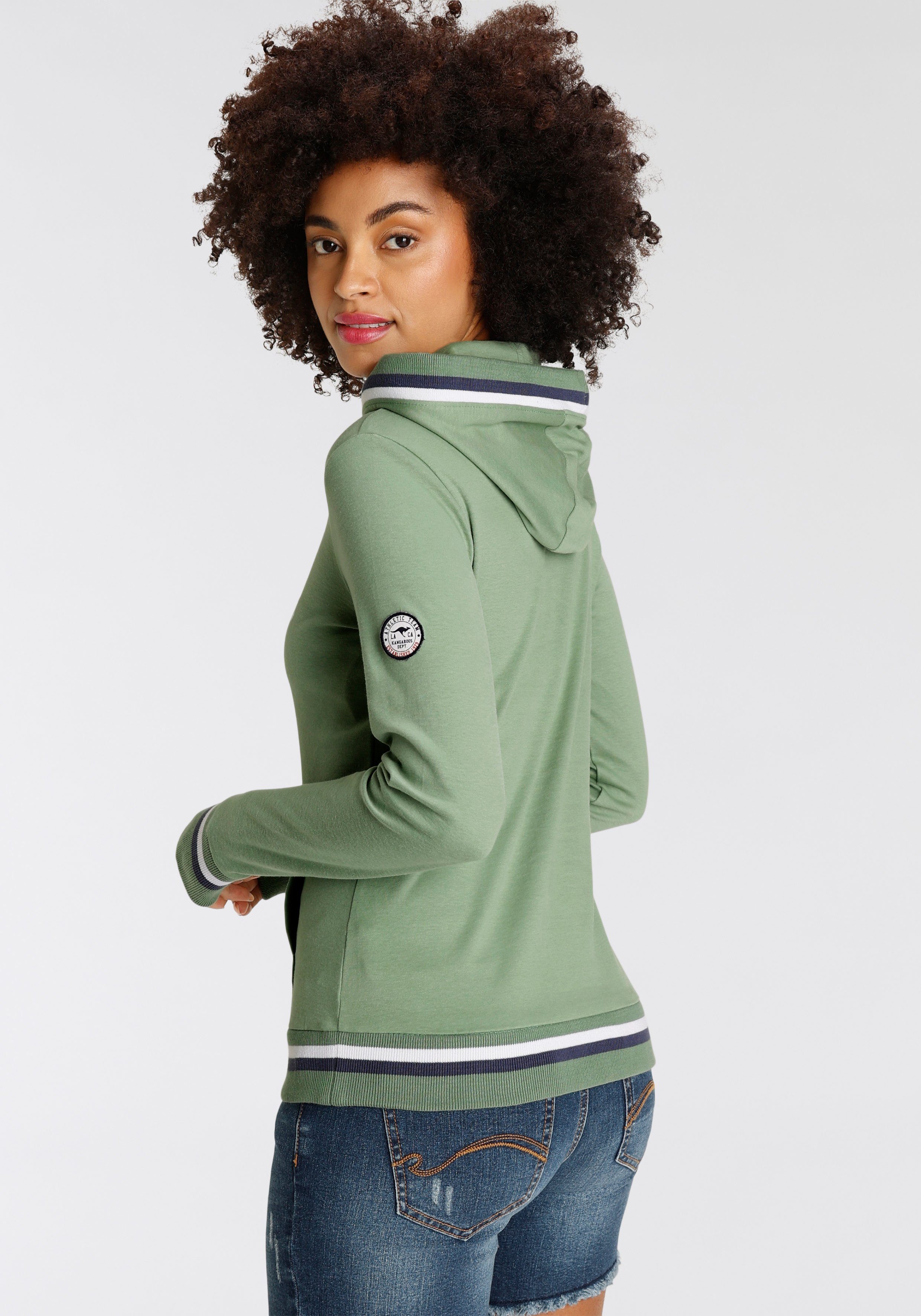 KangaROOS Hoodie Lange mouwen, figuurvolgend, met capuchon, van katoen