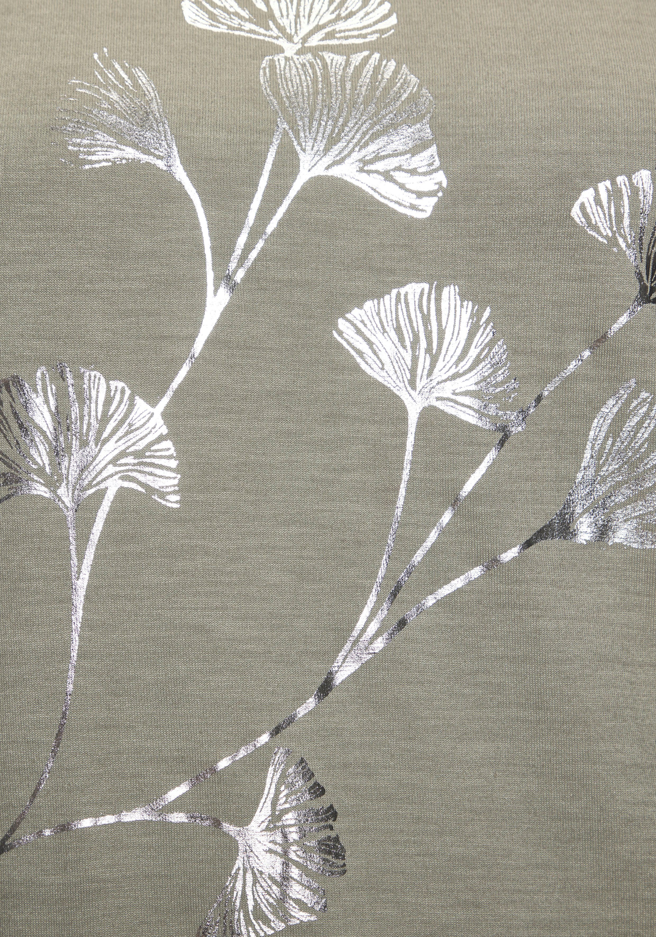Lascana Shirt met korte mouwen Met glinsterende bloemenprint van elastische viscosekwaliteit