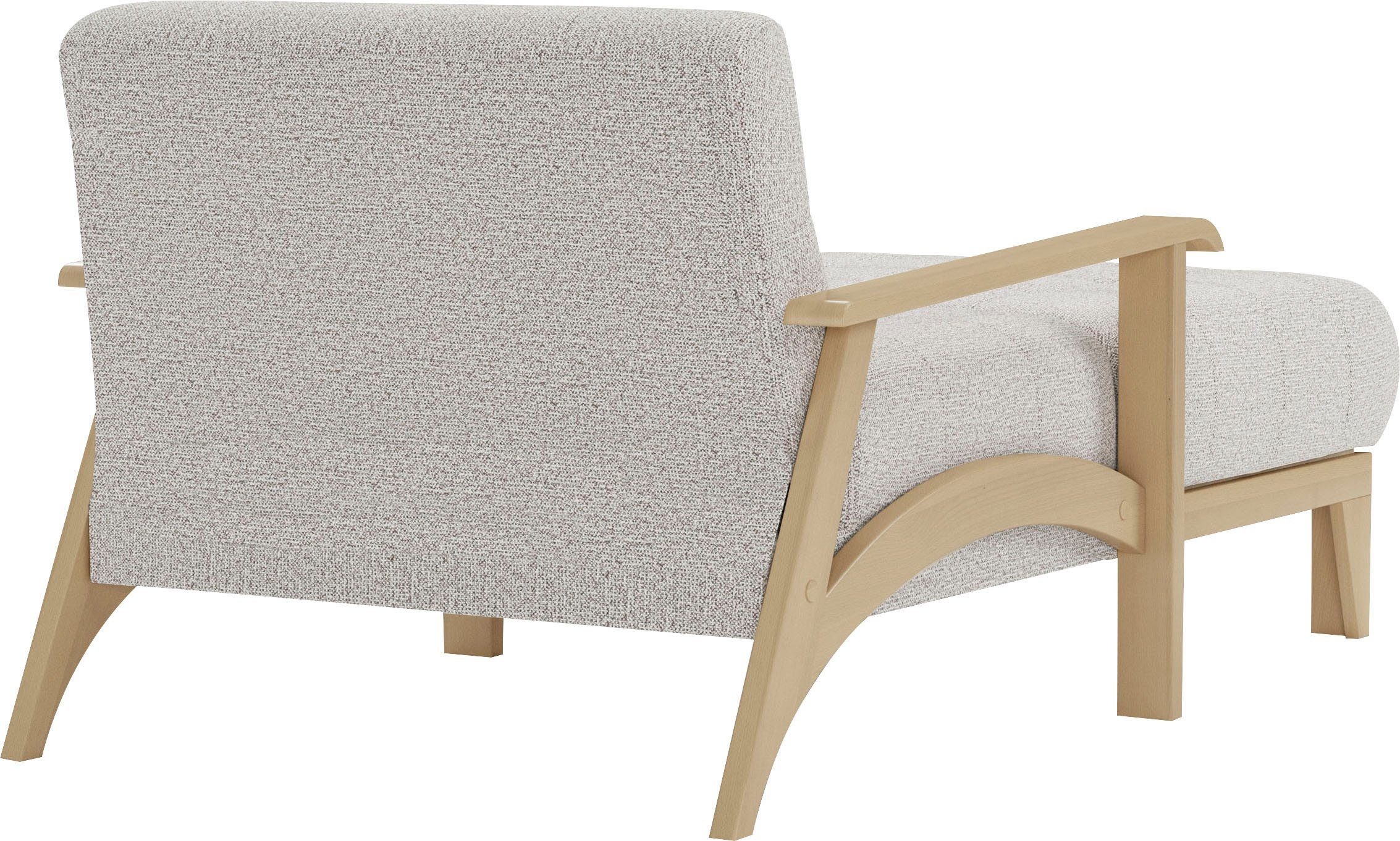 sit&more Récamier Billund Armleuningen van natuurlijk beukenhout, verschillende bekledingen en kleuren