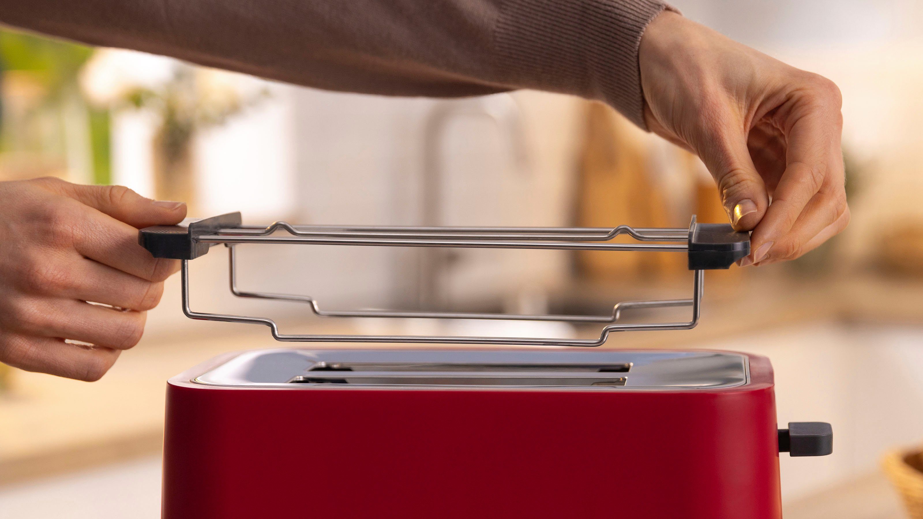 BOSCH Toaster MyMoment TAT3M124 afneembare opzet voor broodjes, ontdooi-functie, brood centreren, auto off