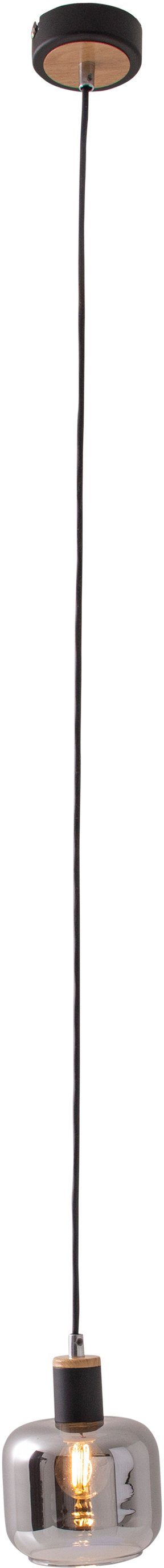näve Hanglamp Fumoso Glas kap donker getint (rooklook) 1xE14 hoogte 120 cm zwart natuur