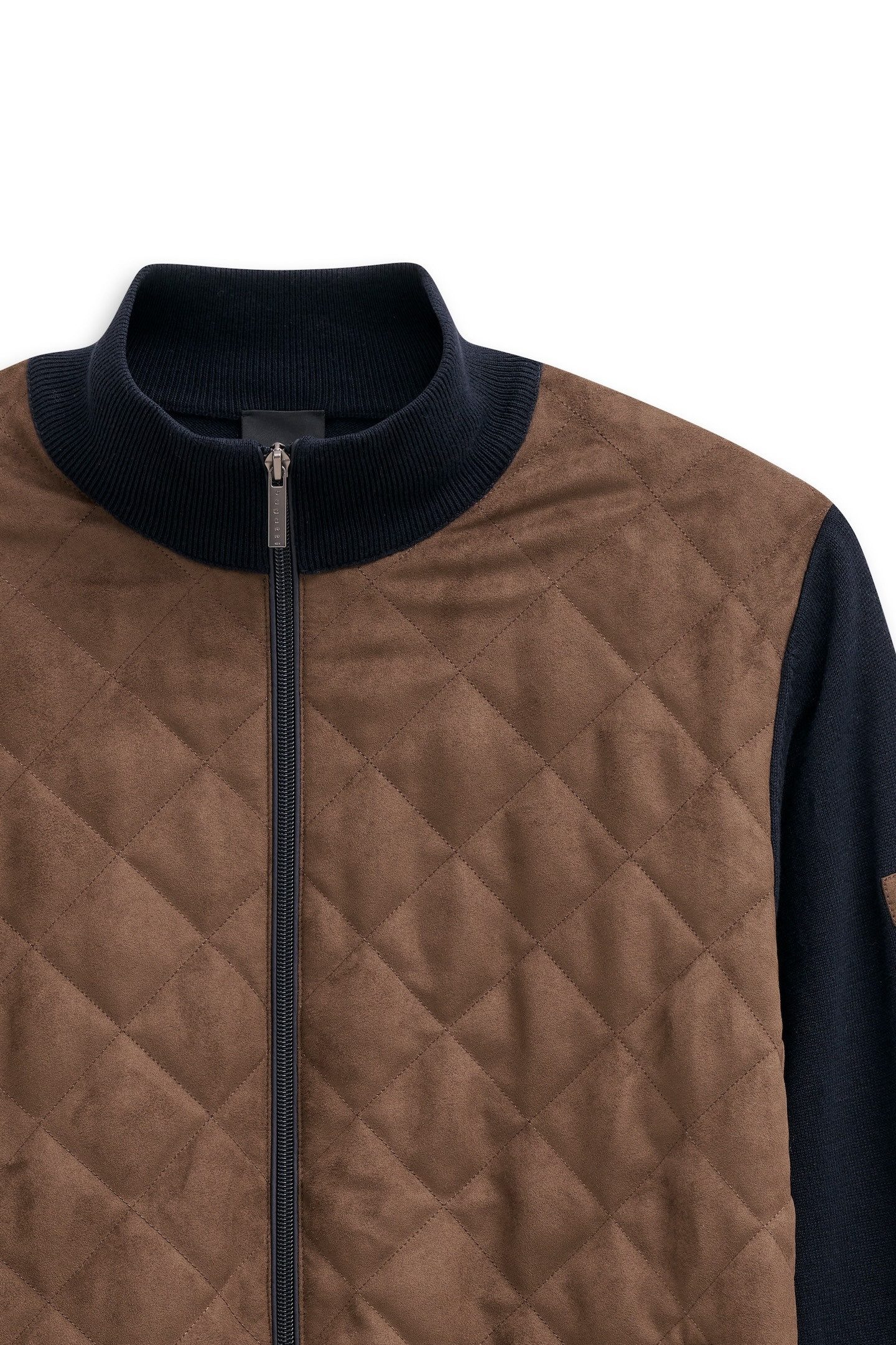 Bugatti Vest Regular fit met velours voorkant & opstaande kraag