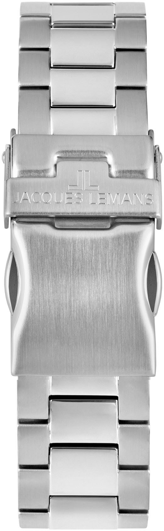 Jacques Lemans Chronograaf Barcelona Quartz horloge, polshorloge, herenhorloge, roestvrijstalen band, stopwatchfunctie, dag