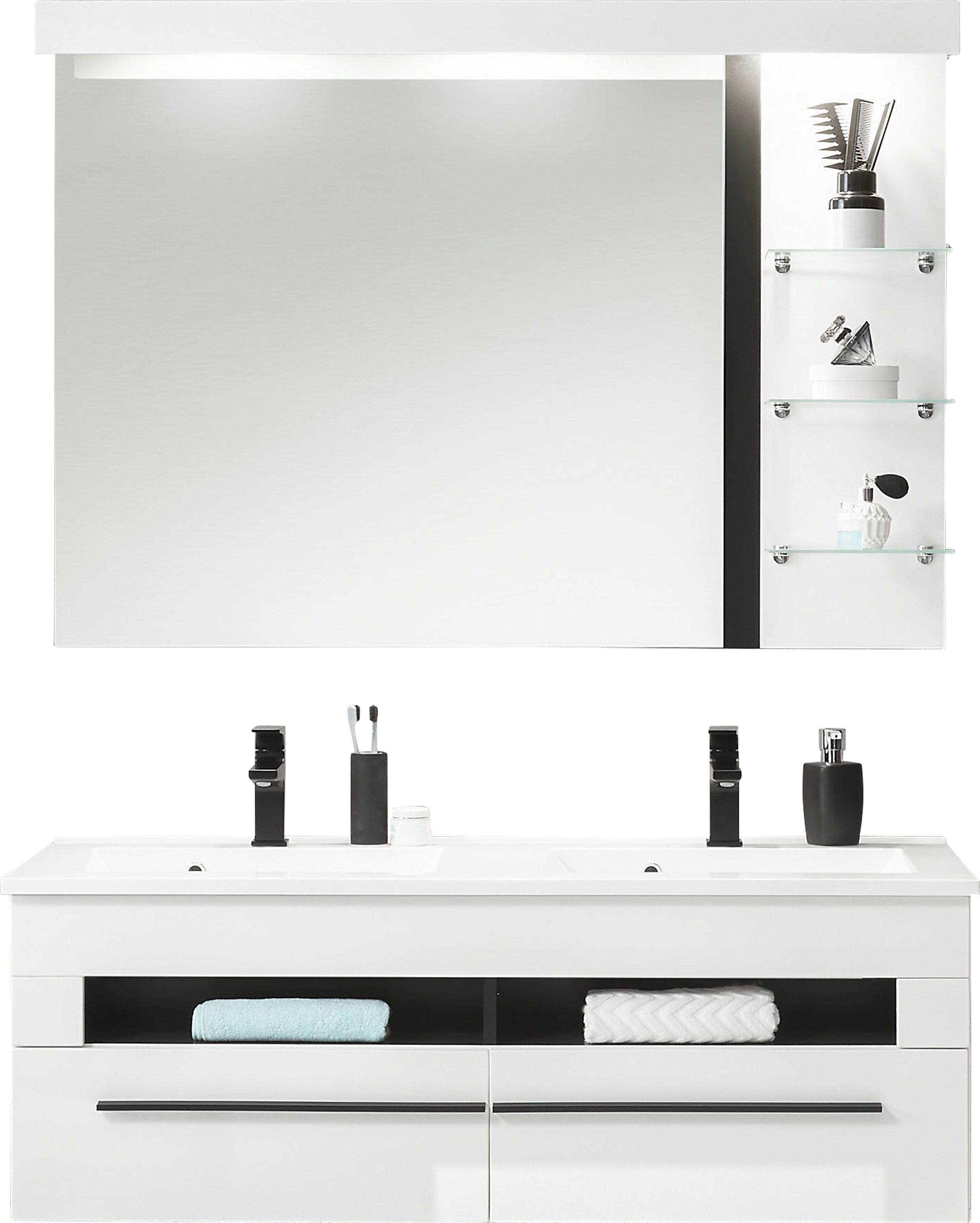 INOSIGN Badkamerserie Cantara, Bad im modernen Design, 2-teiliges Badezimmer Hoogglanzende fronten (set, 2-delig)