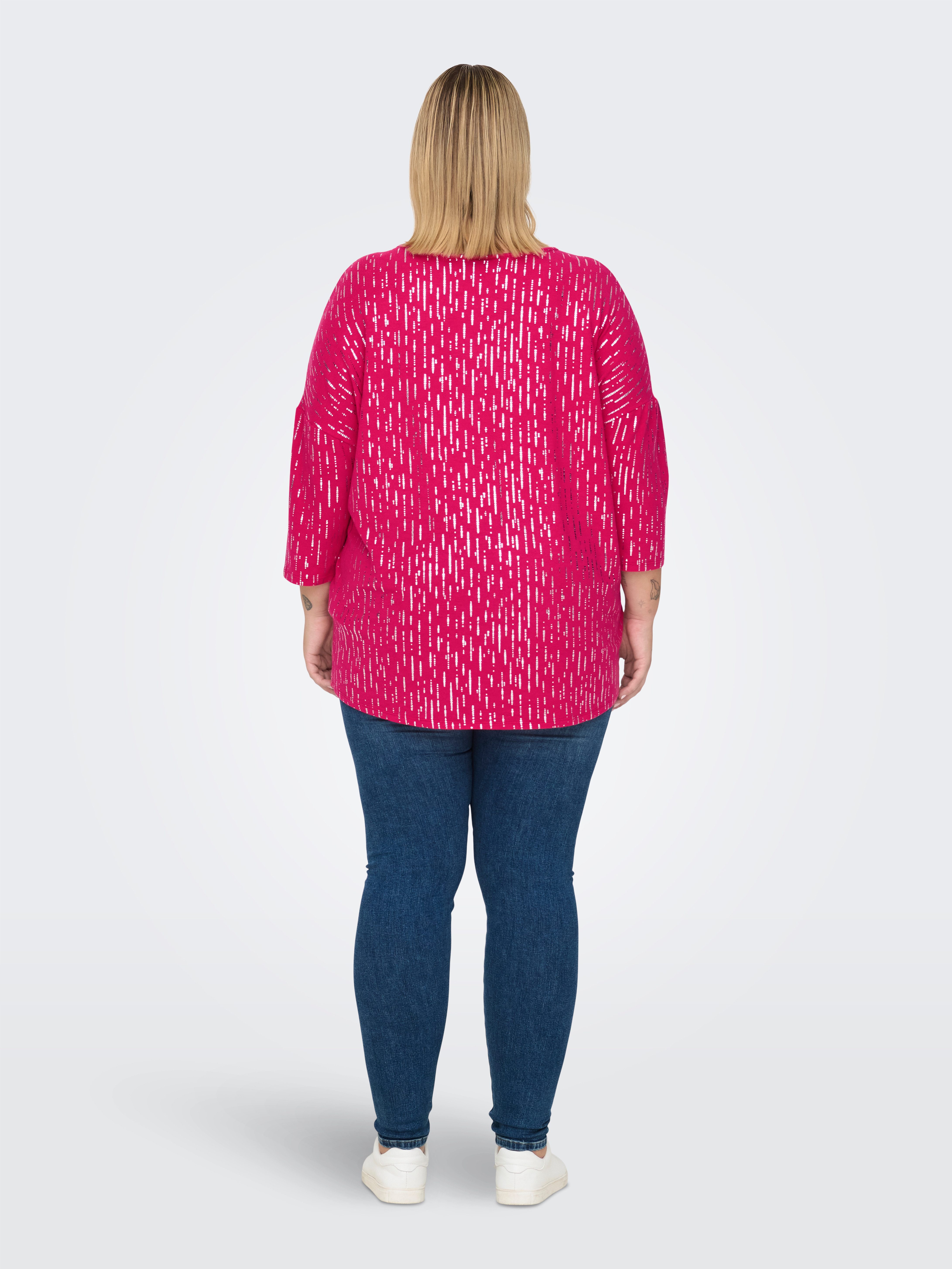 ONLY CARMAKOMA Shirt met ronde hals CARFOILA 3/4 O-NECK TOP JRS BF