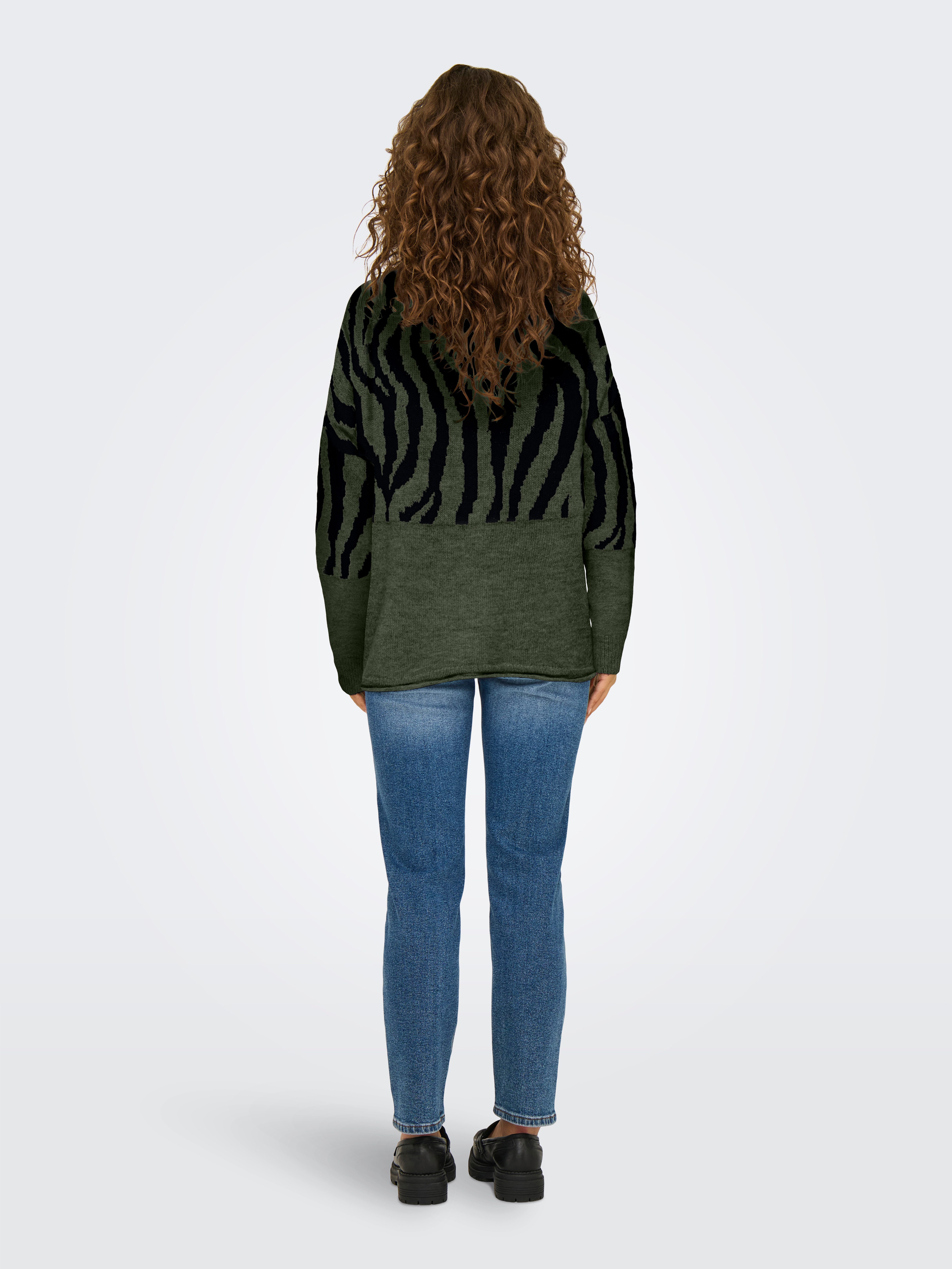 Only Trui met ronde hals ONLJADE ANIMAL LS O-NECK NOOS KNT