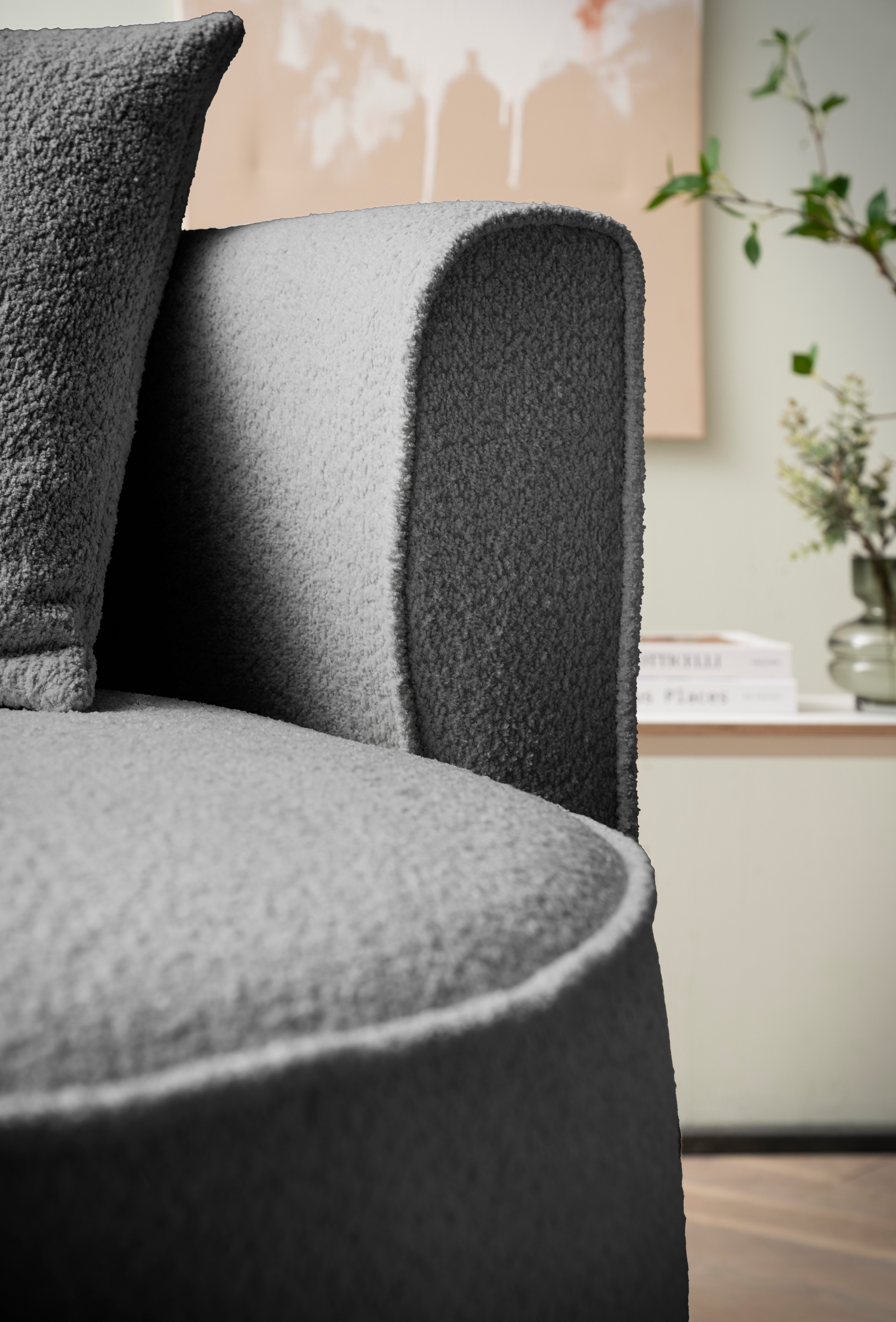 LeGer Home by Lena Gercke XXL-fauteuil Isalie, ronde stoel met voetensteun, leesstoel, loveseat, grote stoel (set)