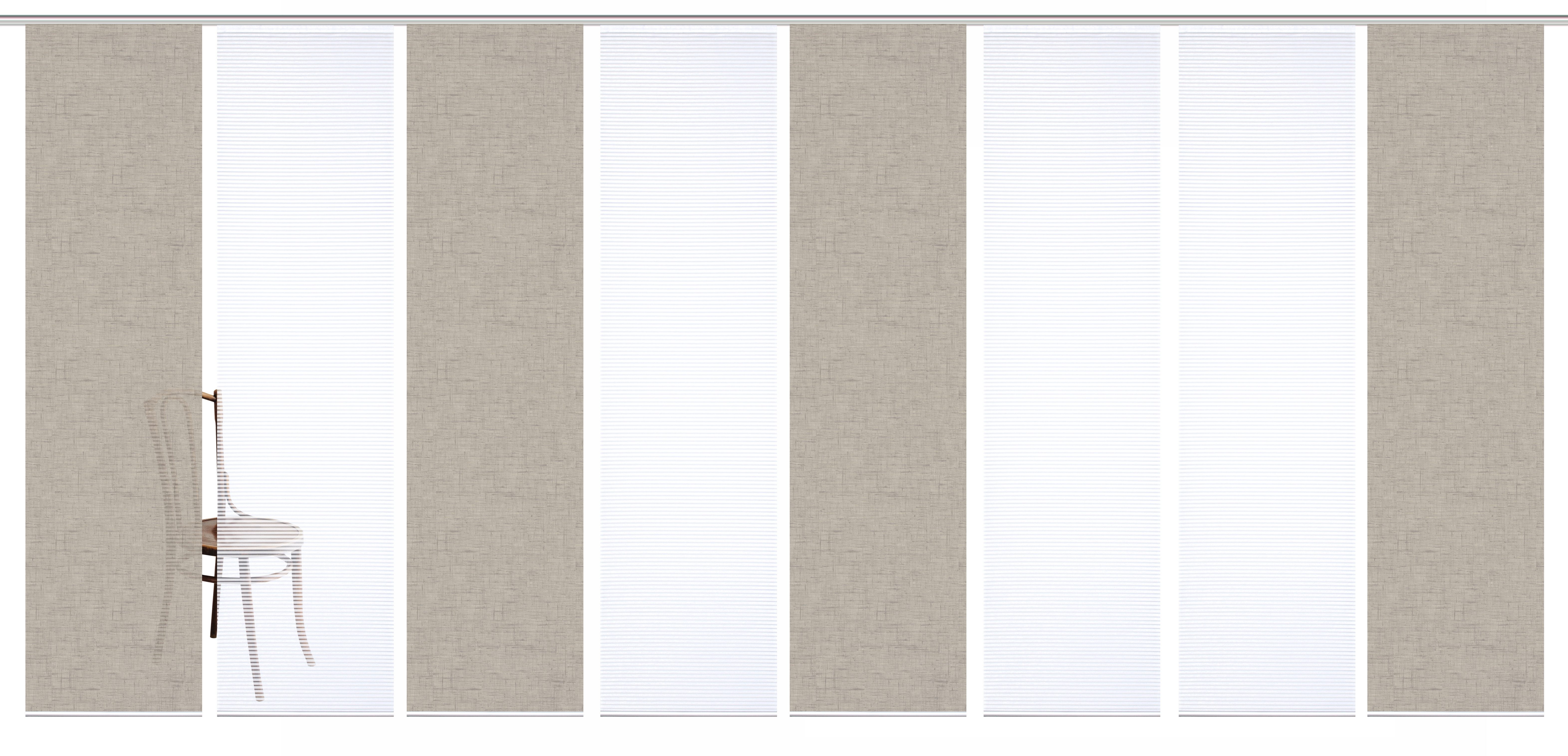 HOME in green Paneelgordijn ESTRA SET DIGITALE PRINT, BAMBOELOOK GERECYCLED (8 stuks)