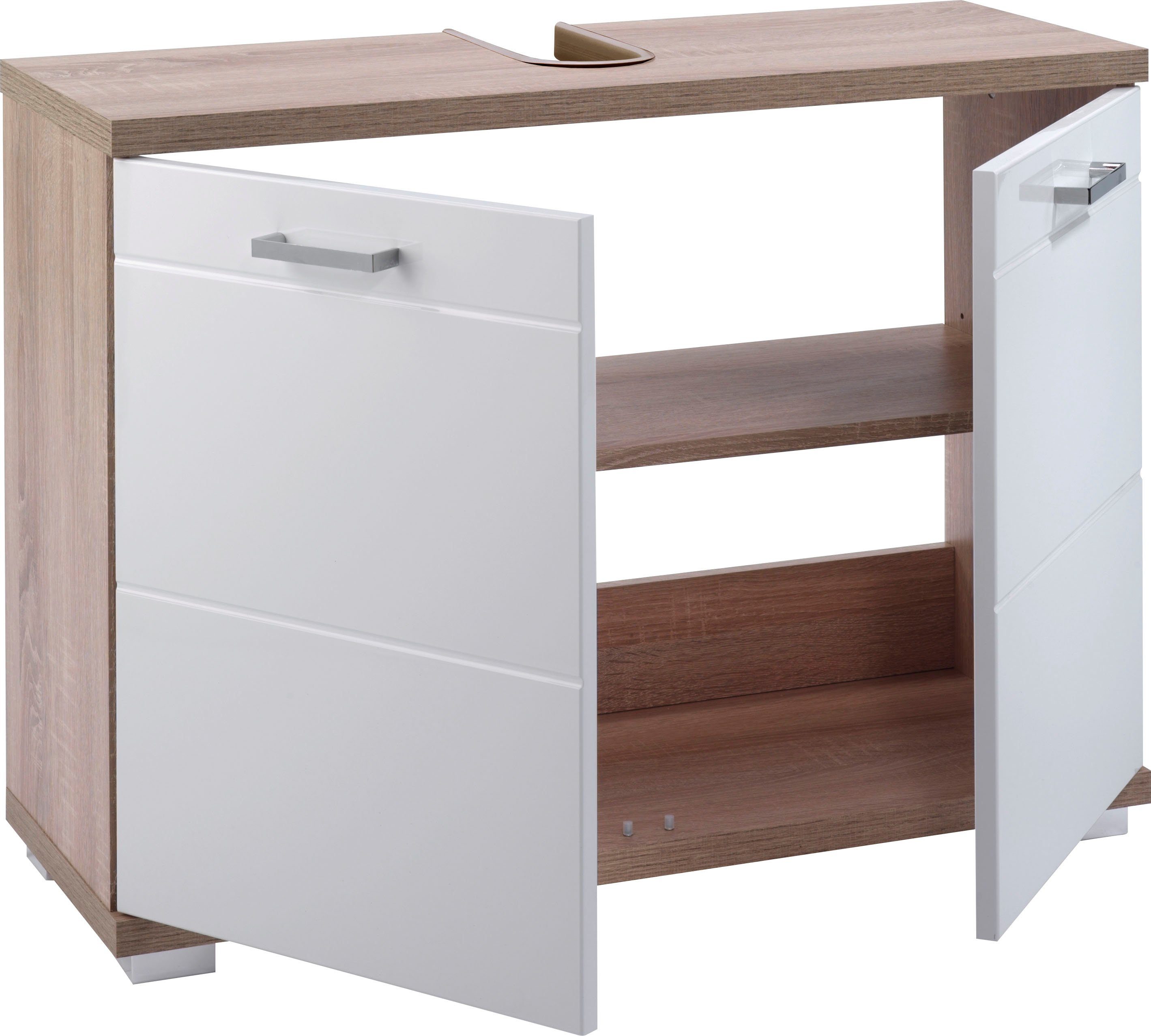 byLIVING Wastafelonderkast Nebraska Breedte 80 cm, badkamerkast, mdf-fronten in hoogglans-look