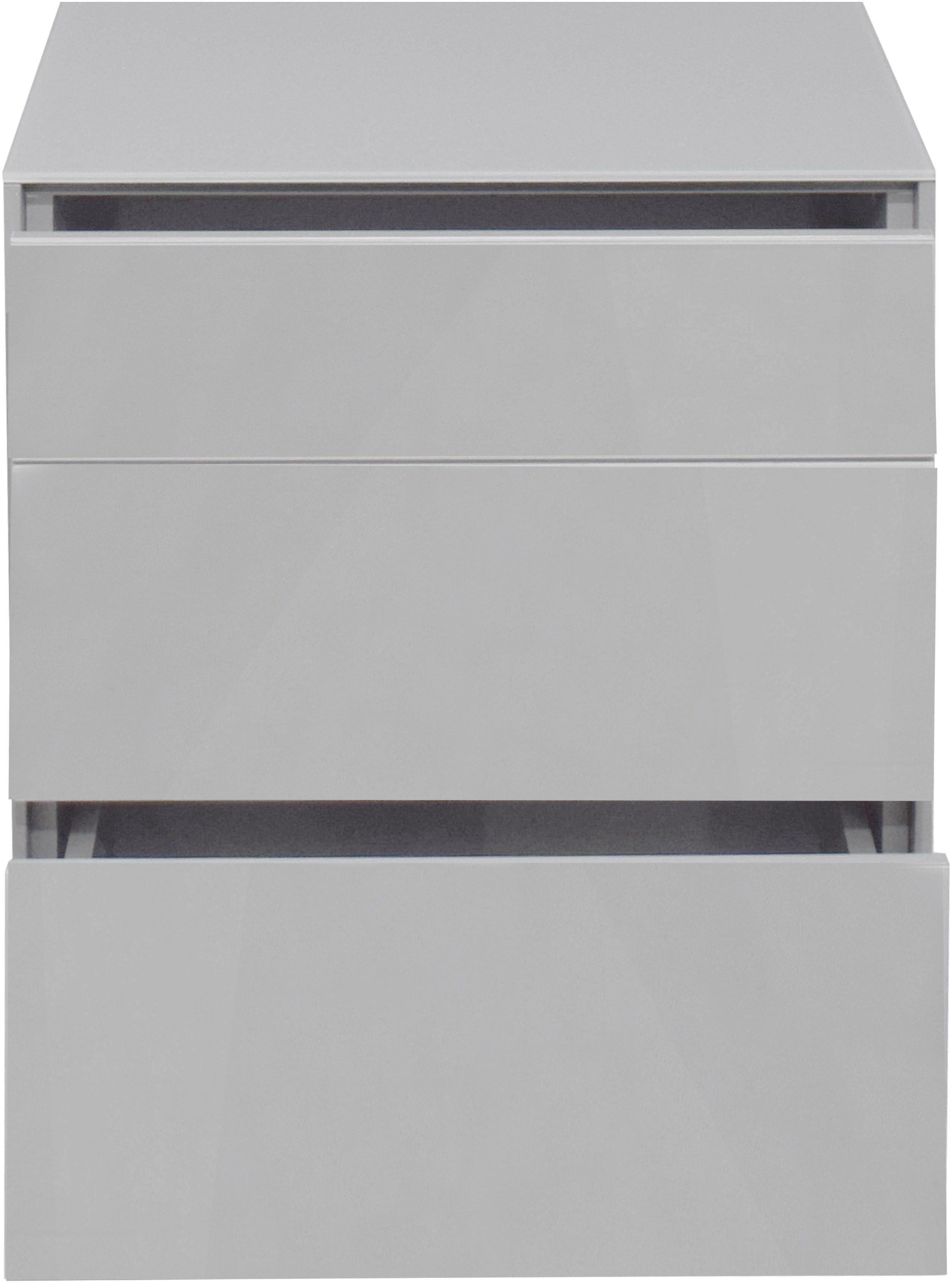 Mäusbacher Kast Imola BESTSELLER! Mäusbacher commode, met glasfront en glazen bovenblad, 2 lades