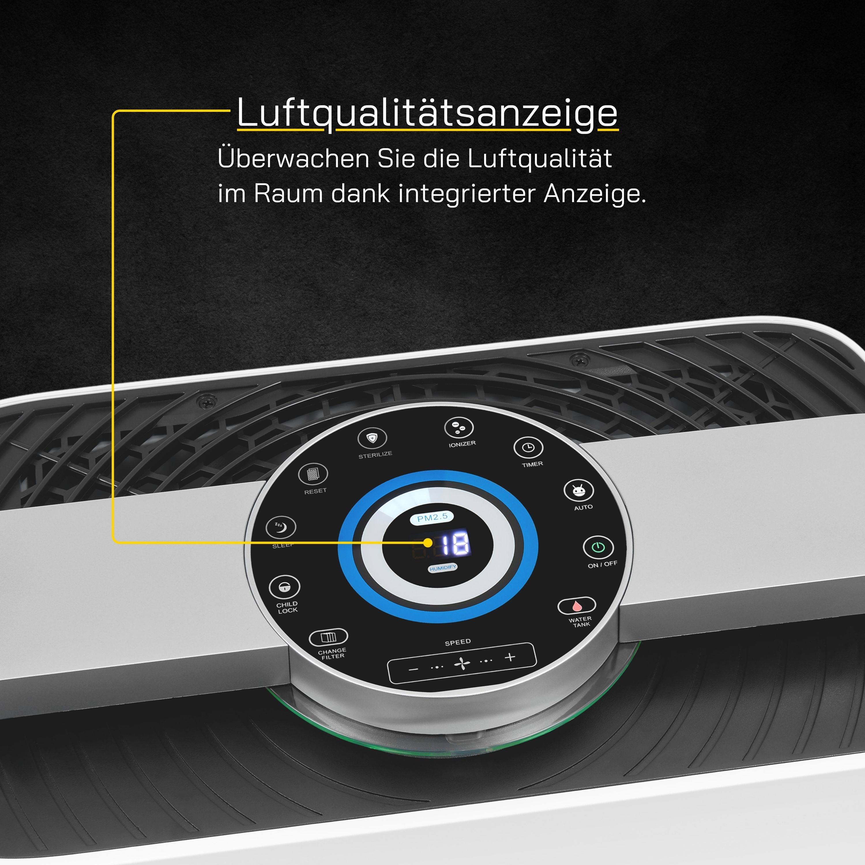 Gutfels Luchtreiniger LR 67015 we 2-in-1 combi-apparaat: luchtzuiveraar en luchtbevochtiger, 60-70 m² ruimtegrootte