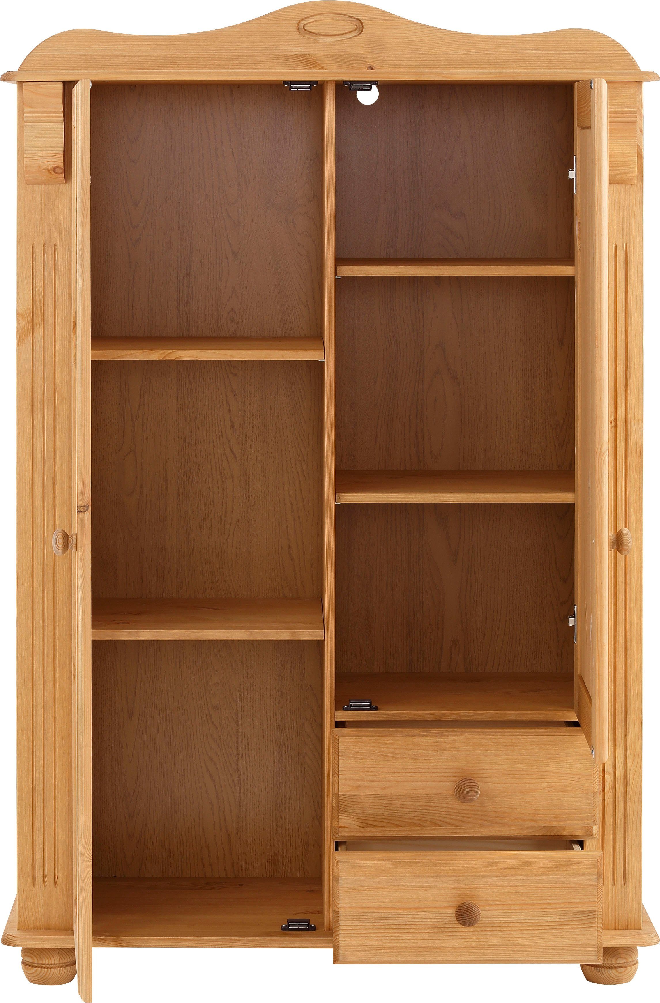 Home affaire Highboard ADELE Opbergkast, 2-deurs, hoogte 135 cm, van massief dennenhout, FSC®