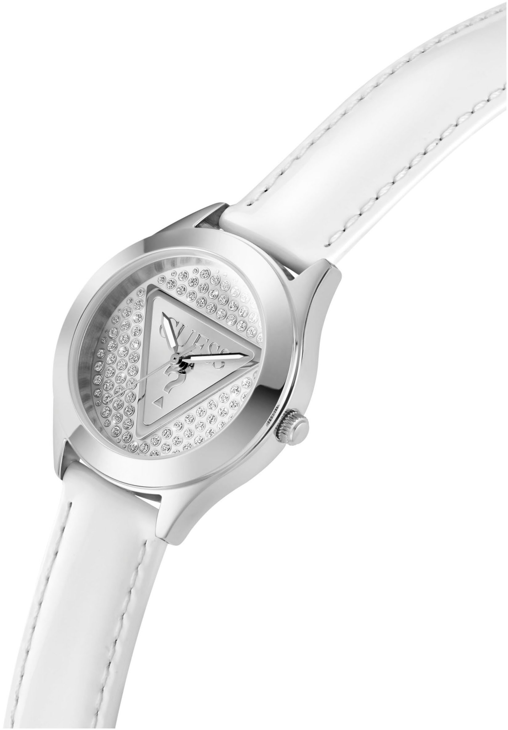 Guess Kwartshorloge GLITZ PLAQUE Horloge, dameshorloge, stalen band, mineraalglas, analoog