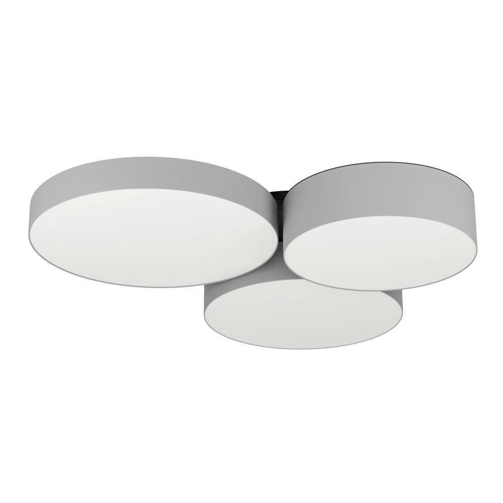 EGLO Plafondlamp BARBANO-Z plafondlamp, grijs wit, ZigBee 3.0, disco-modus, timer App en spraakbesturing Alexa, 60,5 x 56,5 x 9 cm, excl. afstandsbediening (1 stuk)