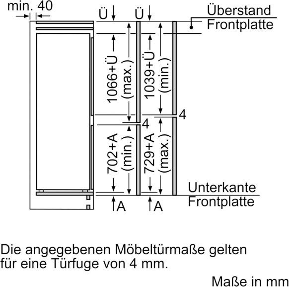 BOSCH Inbouw koel-vriescombinatie KIF86PFE0, 177,2 cm x 55,8 cm