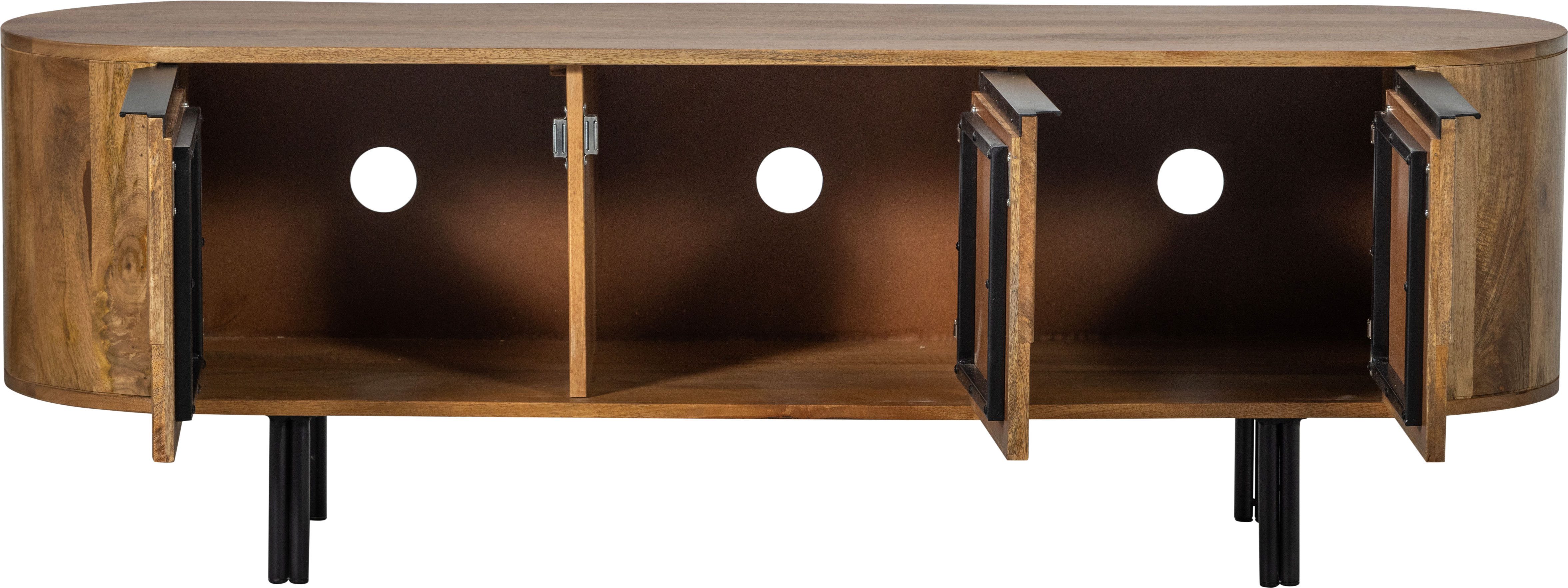 WOOOD Tv-meubel Effortless TV-dressoir Commode met drie deuren en twee opbergvakken, H 50 cm x B 147 cm