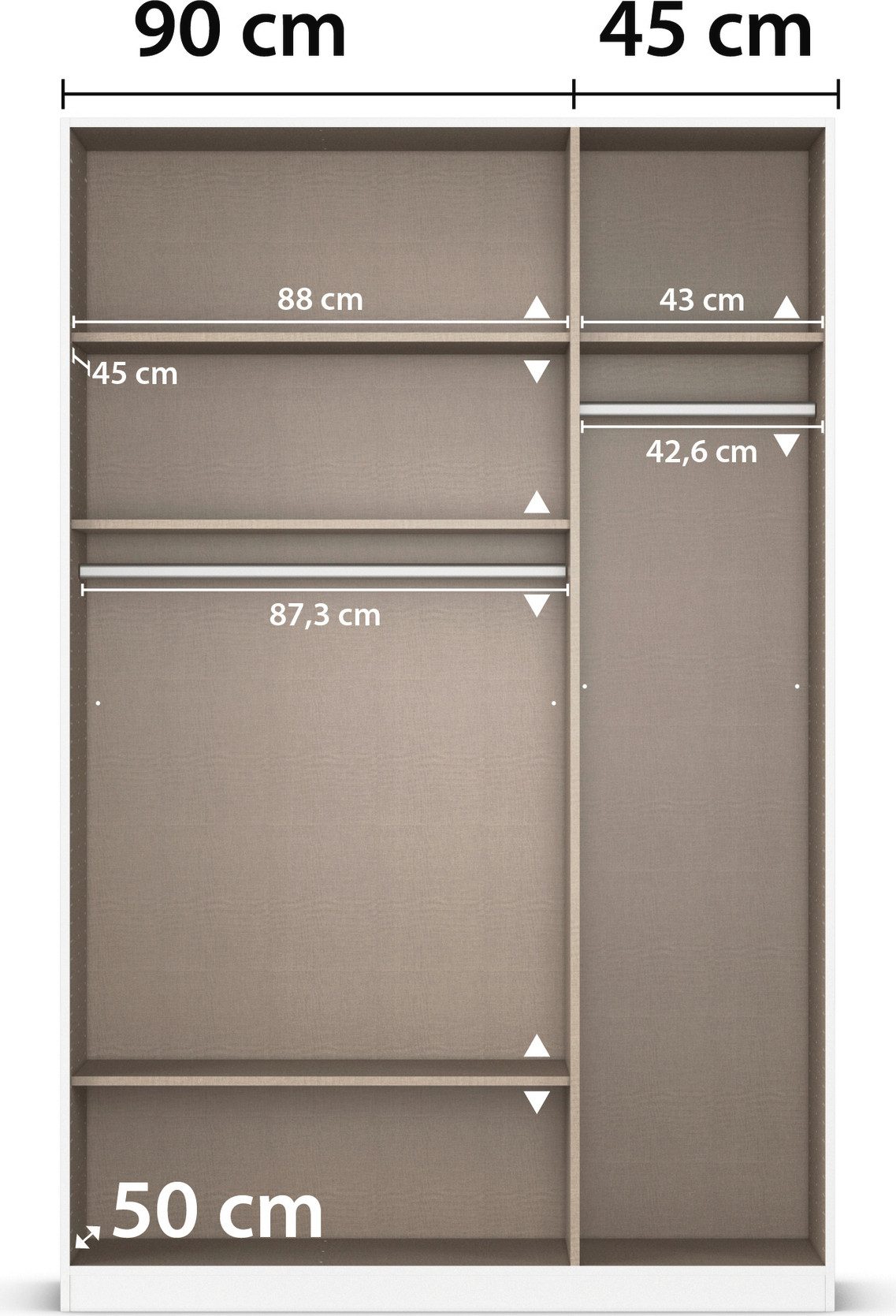 rauch Draaideurkast Kledingkast kast garderobe AGORDO met decor- of hoogglansfront doordachte binnenuitrusting, in 6 breedtes en 2 hoogtes made in germany