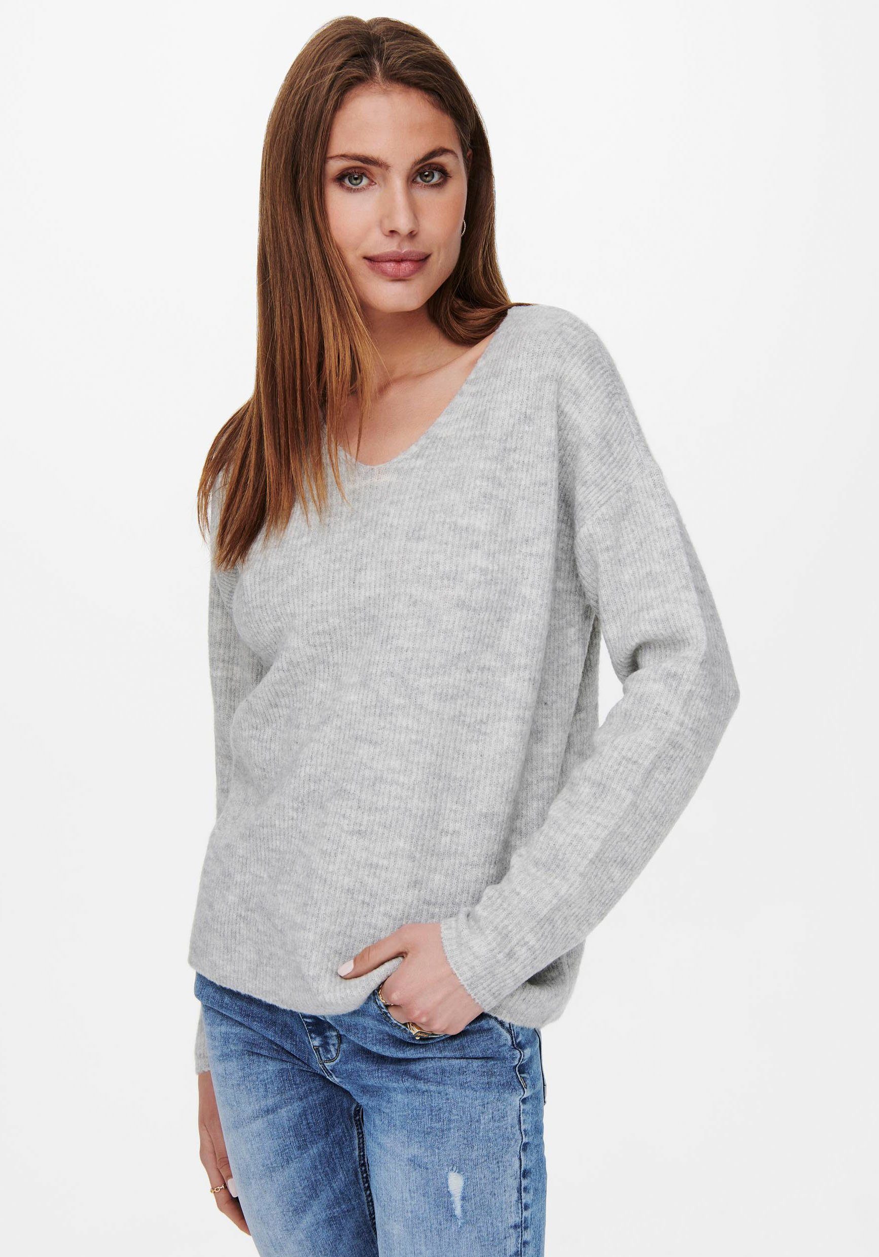 Only Gebreide trui ONLCAMILLA V-NECK L/S PULLOVER KNT NOOS