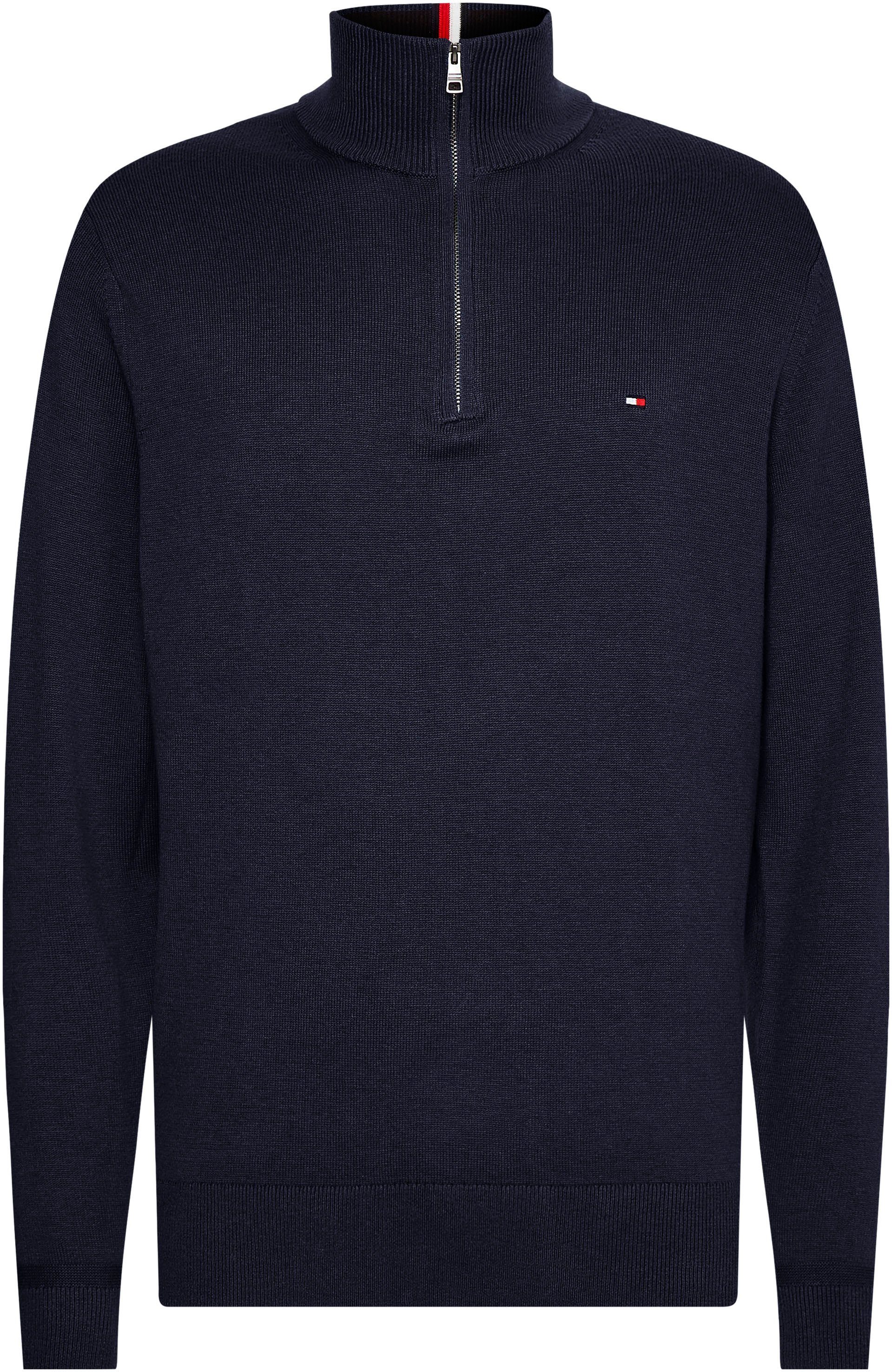 Tommy Hilfiger Schipperstrui PIMA ORG CTN CASHMERE ZIP MOCK