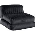 leonique relaxfauteuil bailee loungestoel met slaapfunctie, slaapfauteuil, perfect als logeerbed, divan zwart