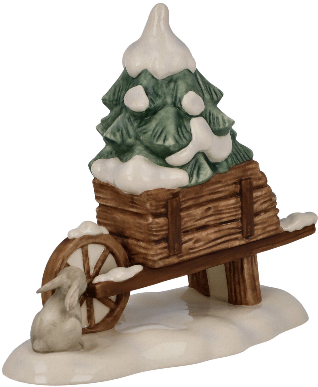 Goebel Verzamelfiguur Winters bos, kerstversiering Steengoed, figuur - Kruiwagen