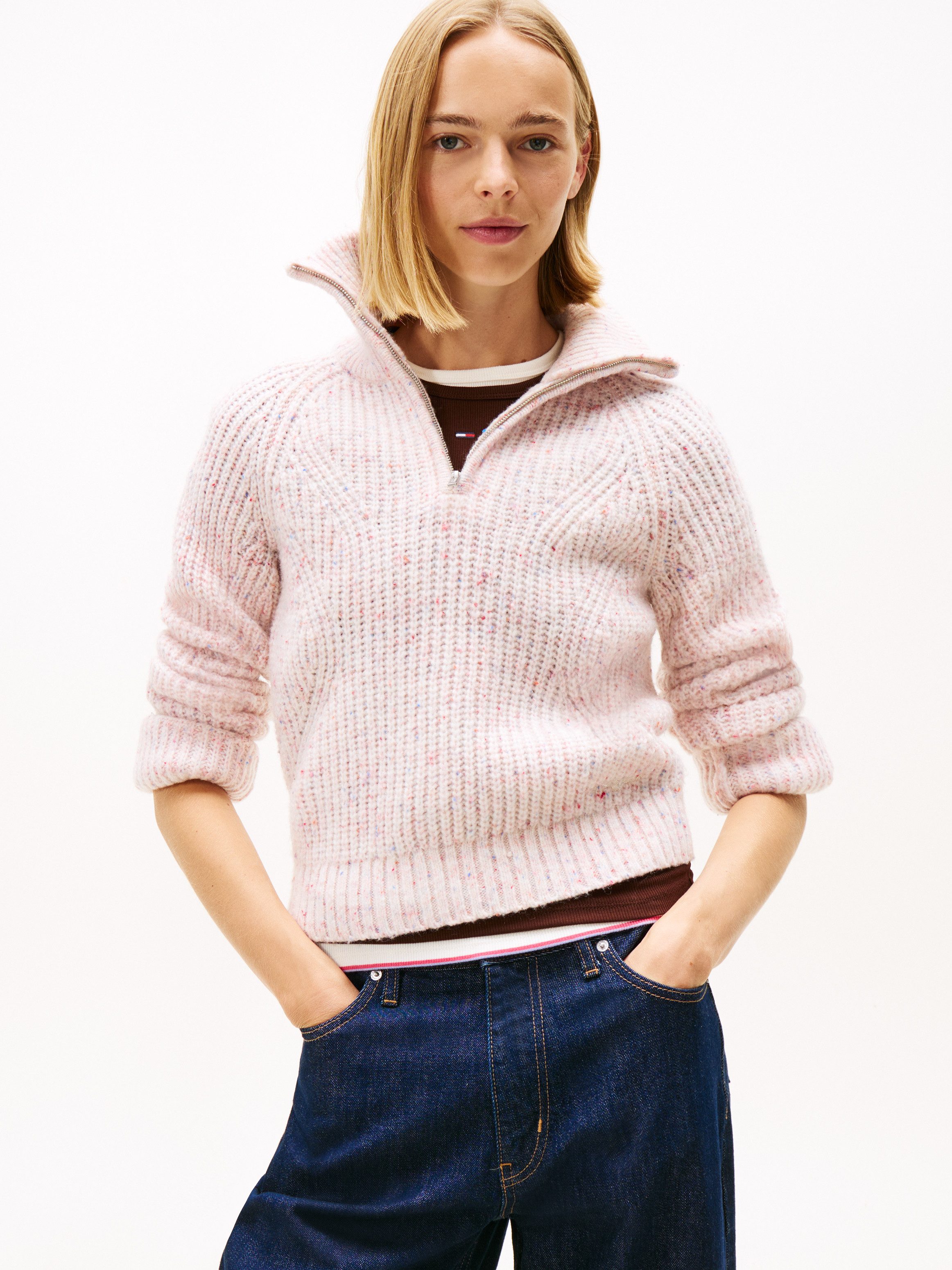 TOMMY JEANS Schipperstrui TJW NEP 1/4 ZIP SWEATER