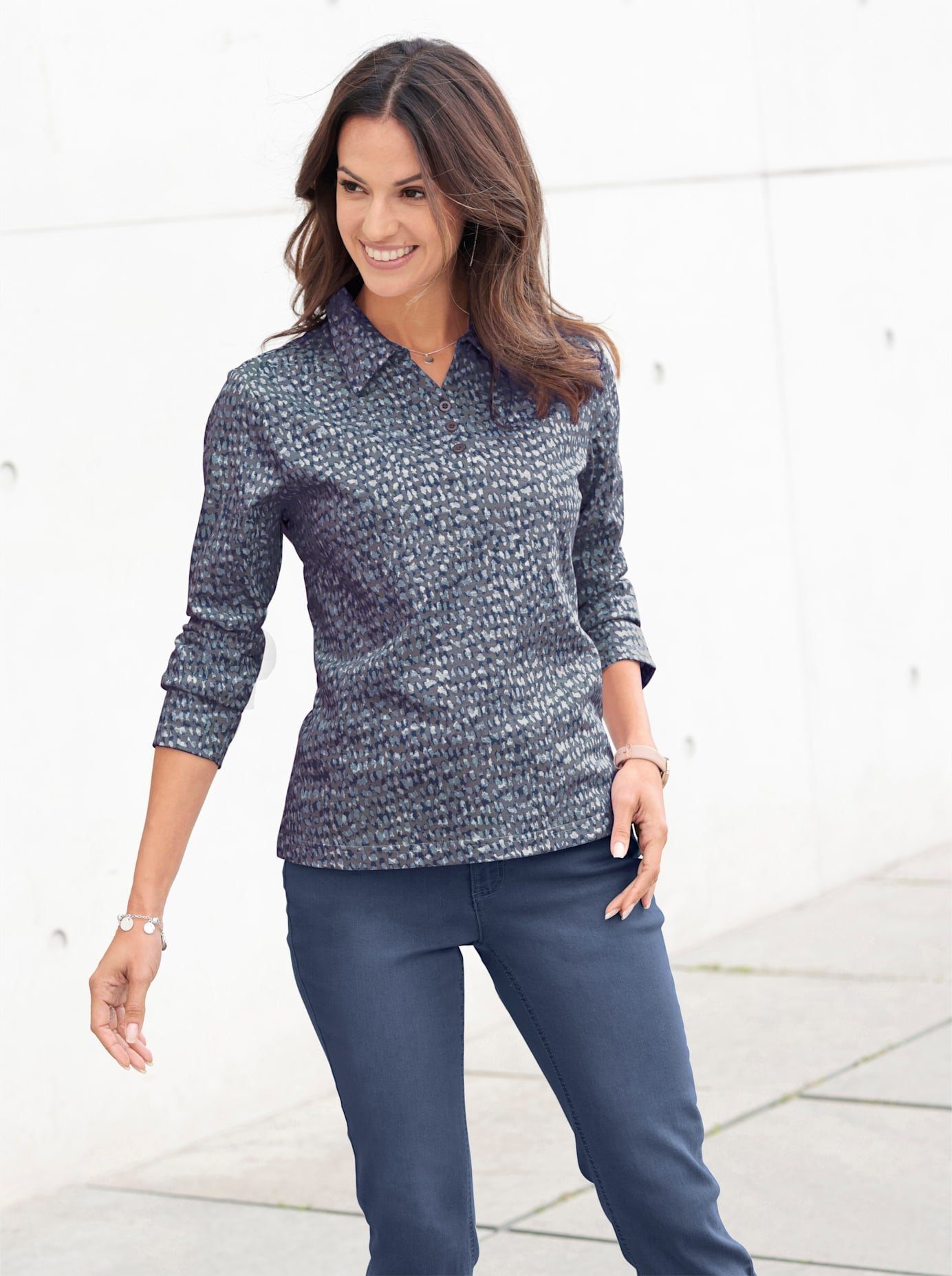 Classic Inspirationen Poloshirt Shirt (1-delig) dames polo's maat 52 blauw
