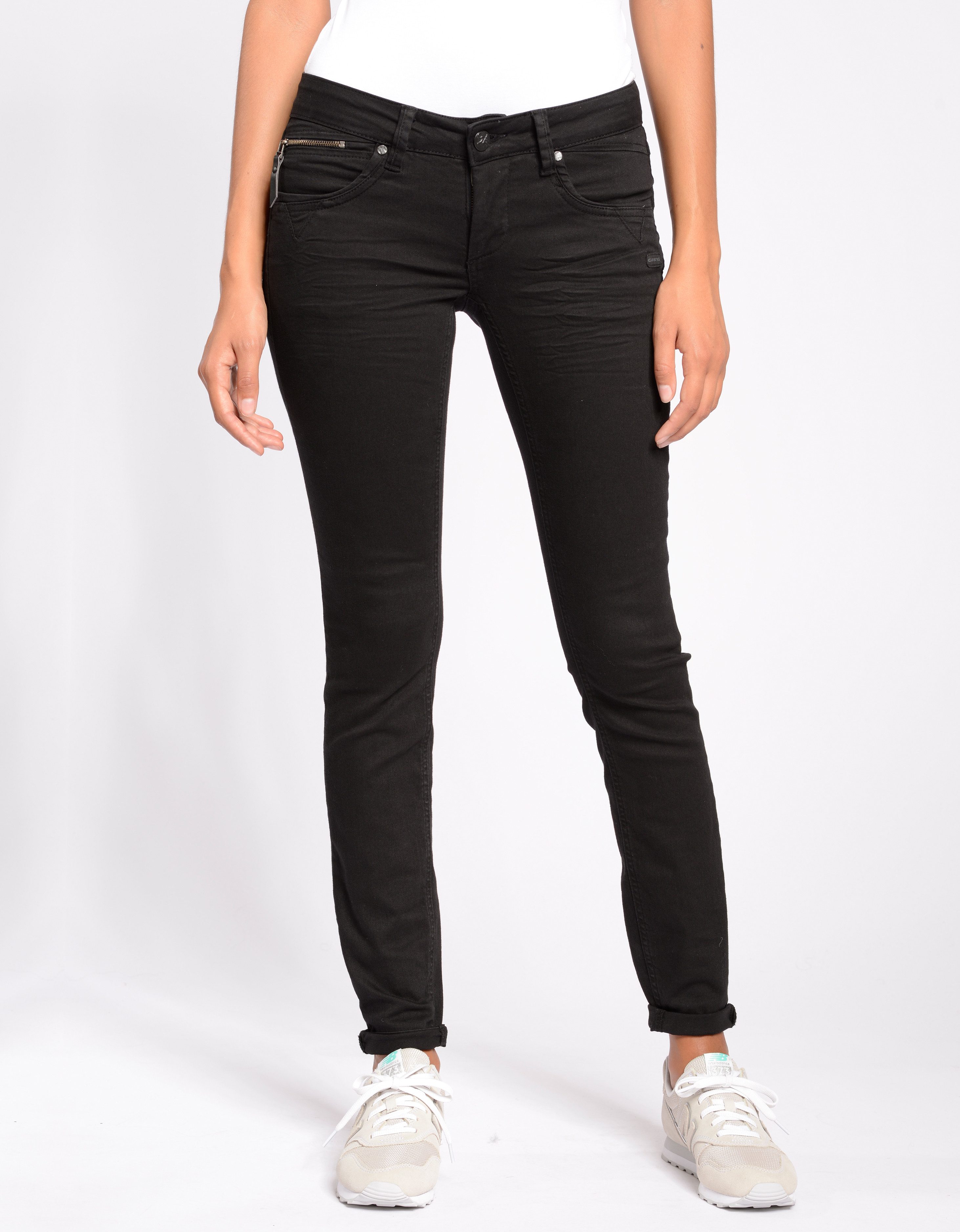 GANG Skinny fit jeans 94NIKITA met een rit-detail aan de kleingeldzakje