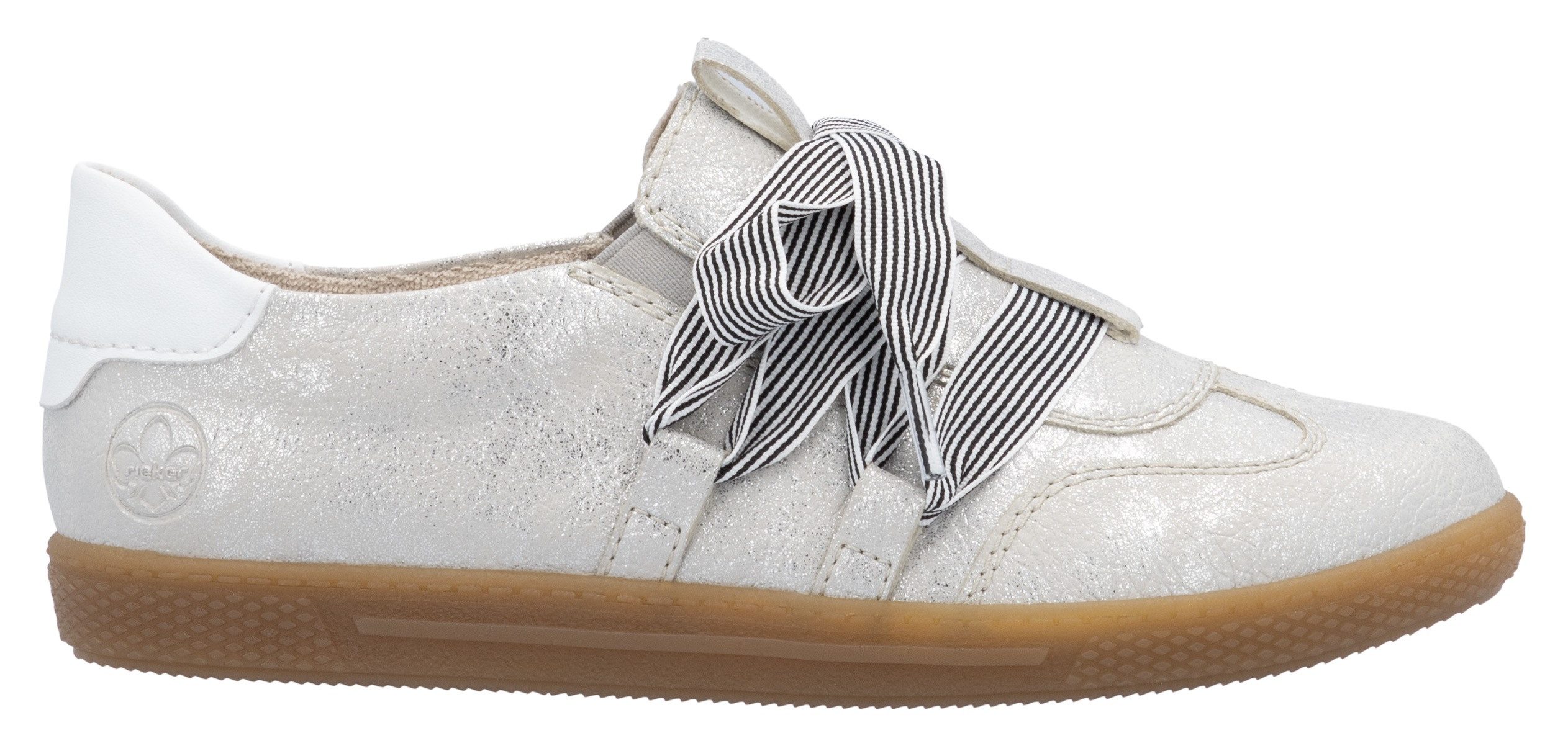 Rieker Slip-on sneakers , slipper, lage schoen, vrijetijdssneaker met modieuze veters