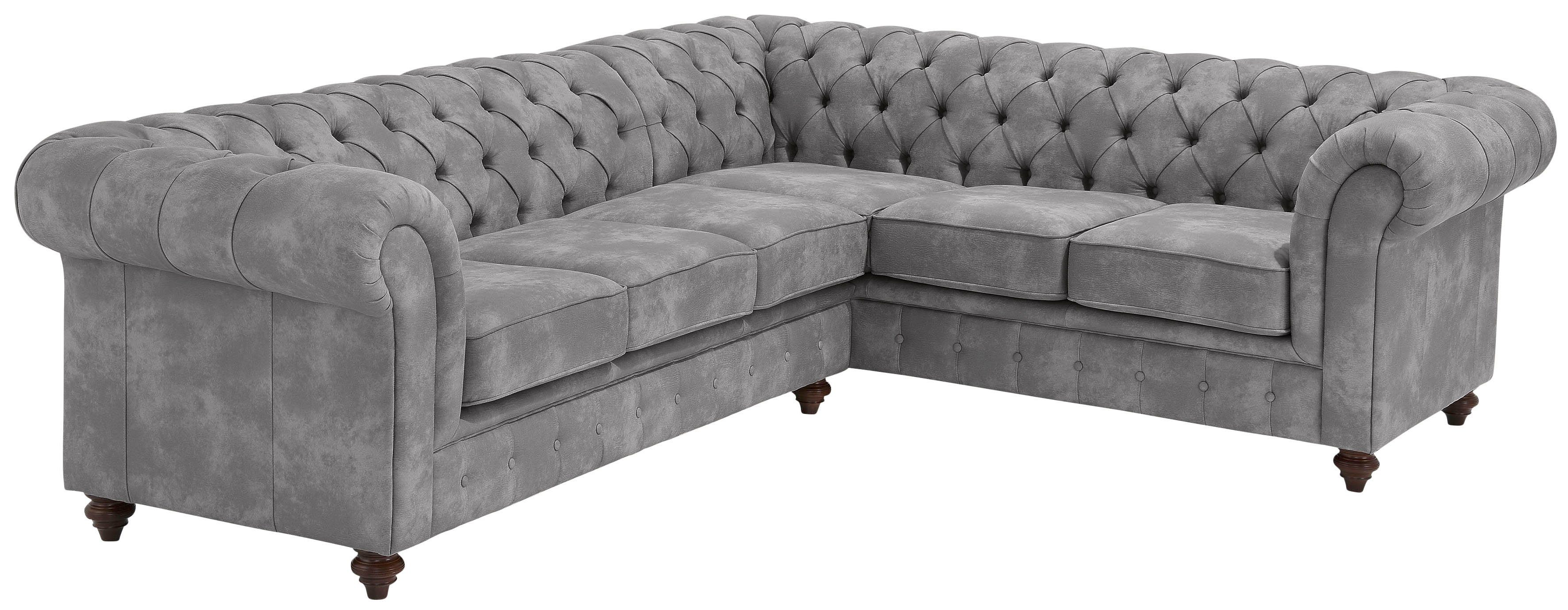 Home affaire Chesterfield-bank Chesterfield hoekbank, ook in leer L-vorm hoogwaardige knoopdetails, langer gedeelte links of rechts naar keuze