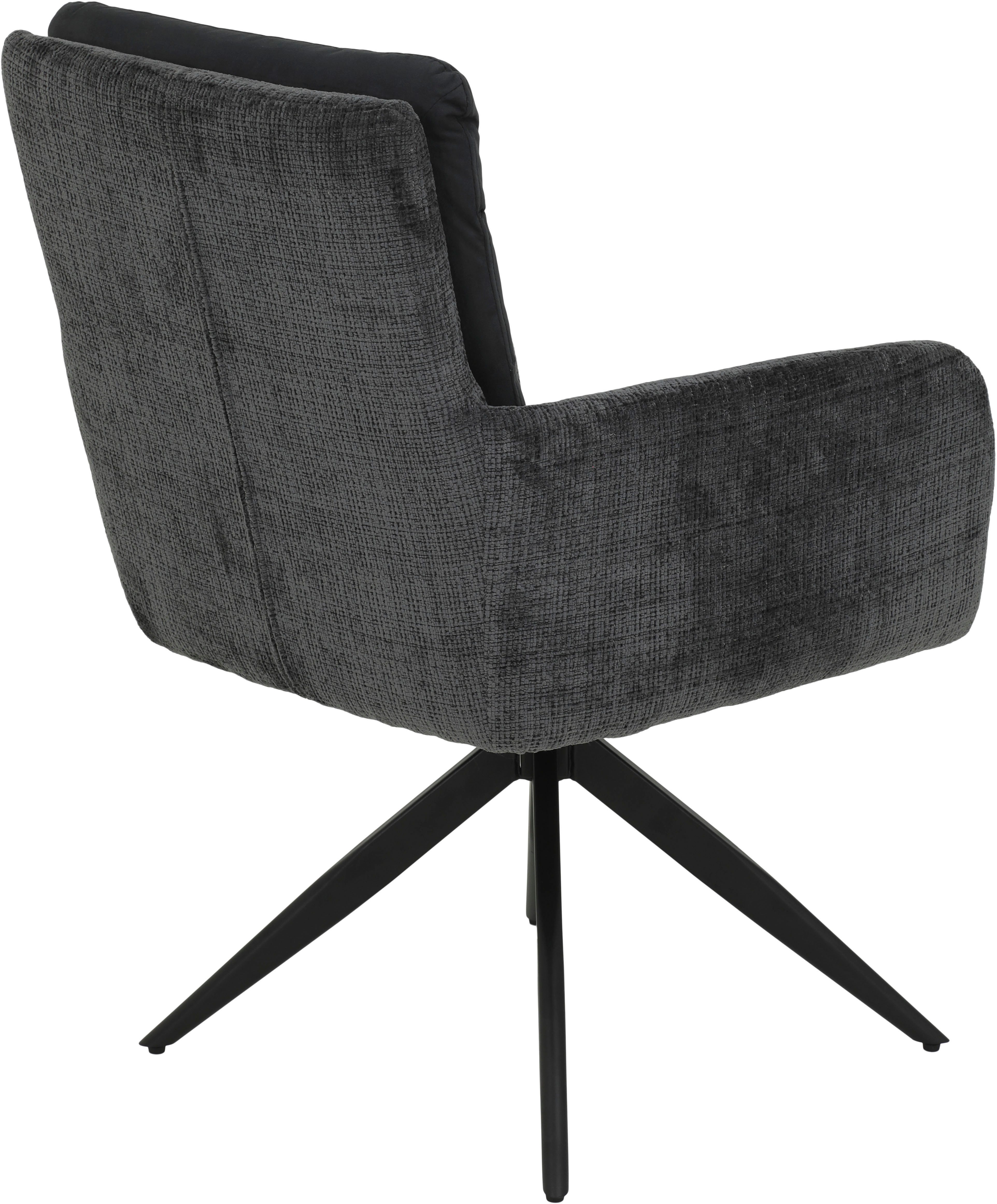 HELA Stoel met armleuningen LEANDRA met auto-Return Comfortstoel met veren, eetkamerstoel draaibaar (set, 2 stuks)