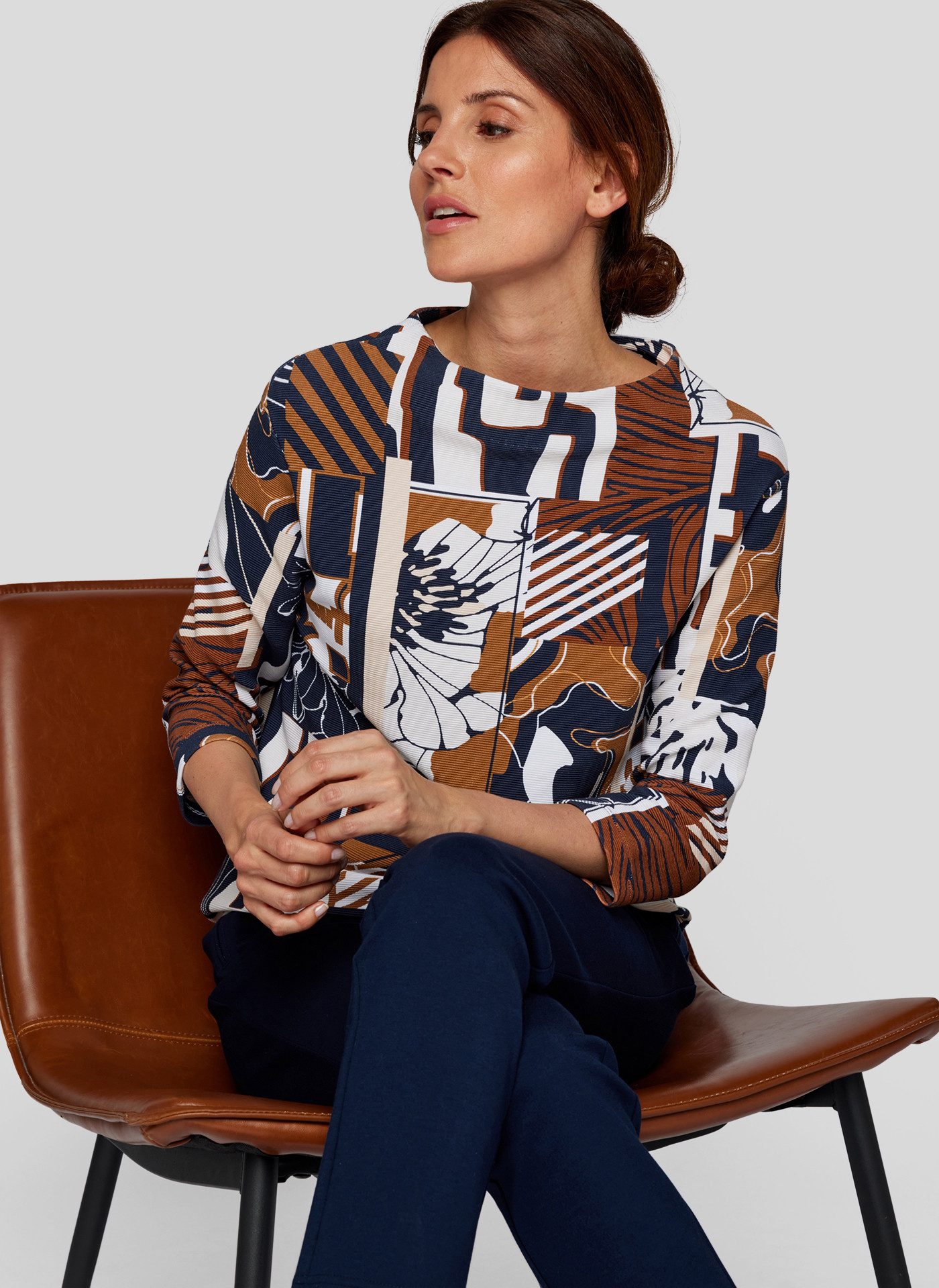 Rabe Shirt met 3/4 mouwen met grafisch patroon