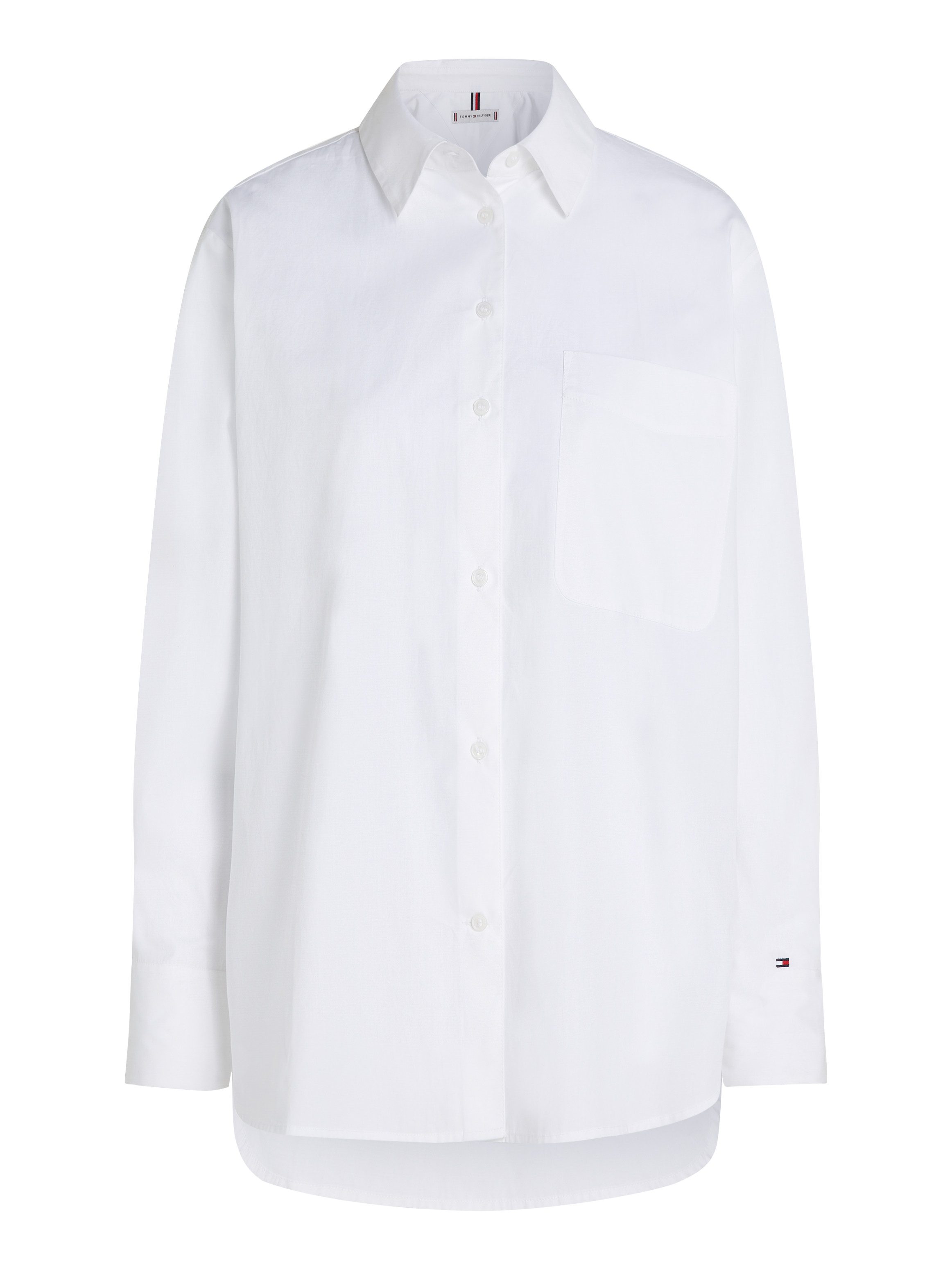 Tommy Hilfiger Overhemdblouse SOLID COTTON EASY FIT SHIRT
