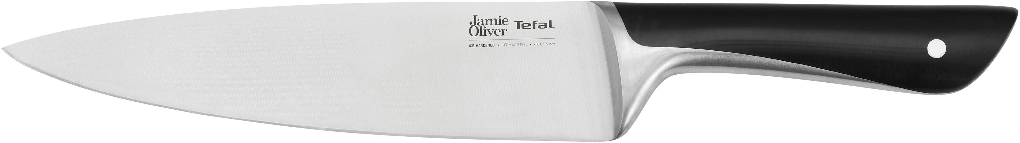 Tefal Pannenset Jamie Oliver Cook Smart stijlvolle roestvrijstalen pannen, inclusief koksmes, receptenboek (set)