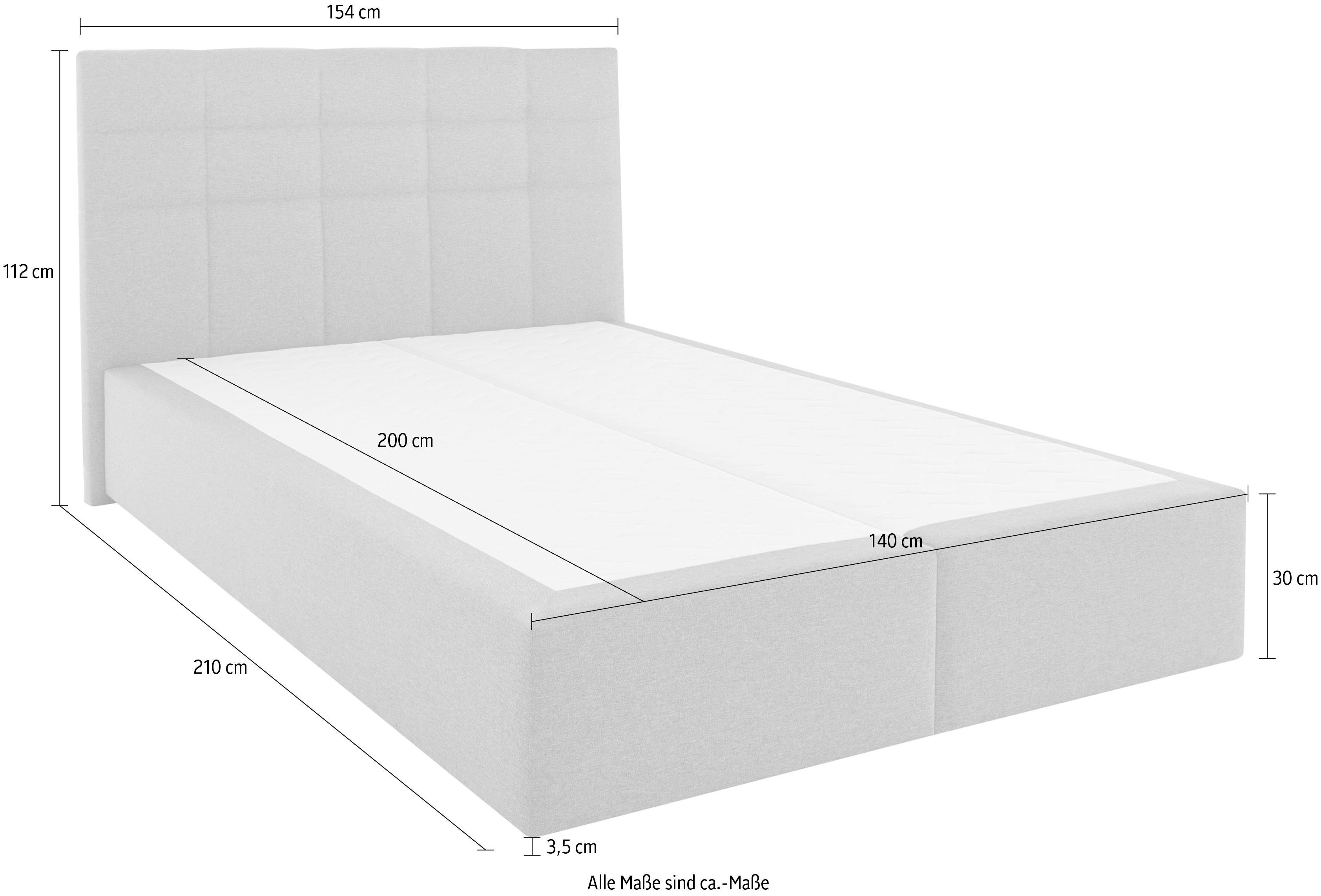 INOSIGN Boxspring OVALO optioneel met bedbox, verkrijgbaar in h2, h3 & h4