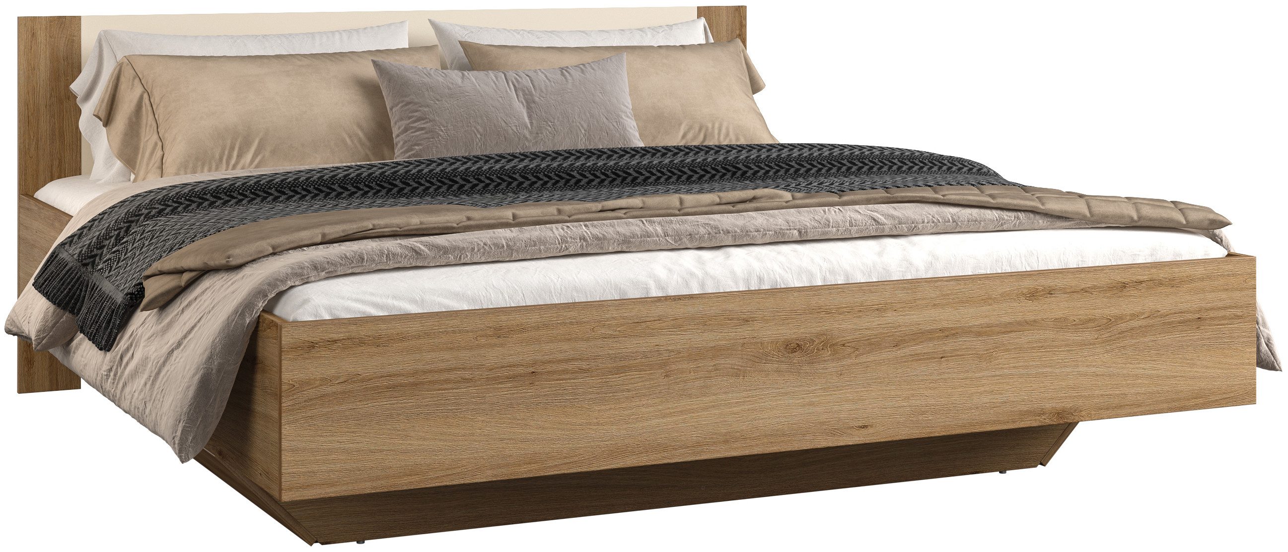 Home affaire Bedframe Bitry, breedte 160 of 180 cm, moderne bedomranding