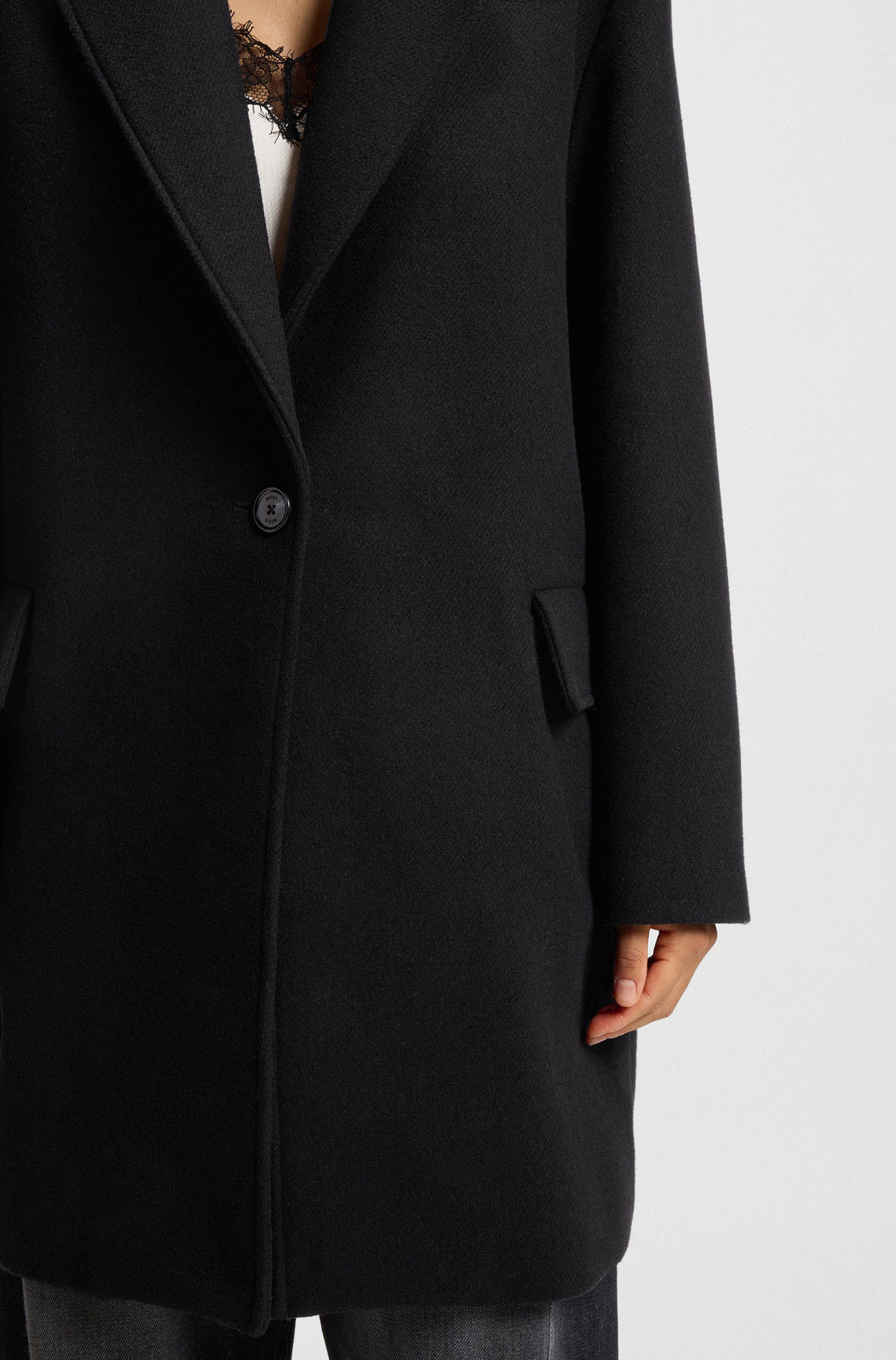 Boss Orange Korte jas Calesara Premium Damesmode in rechte pasvorm, wolpercentage