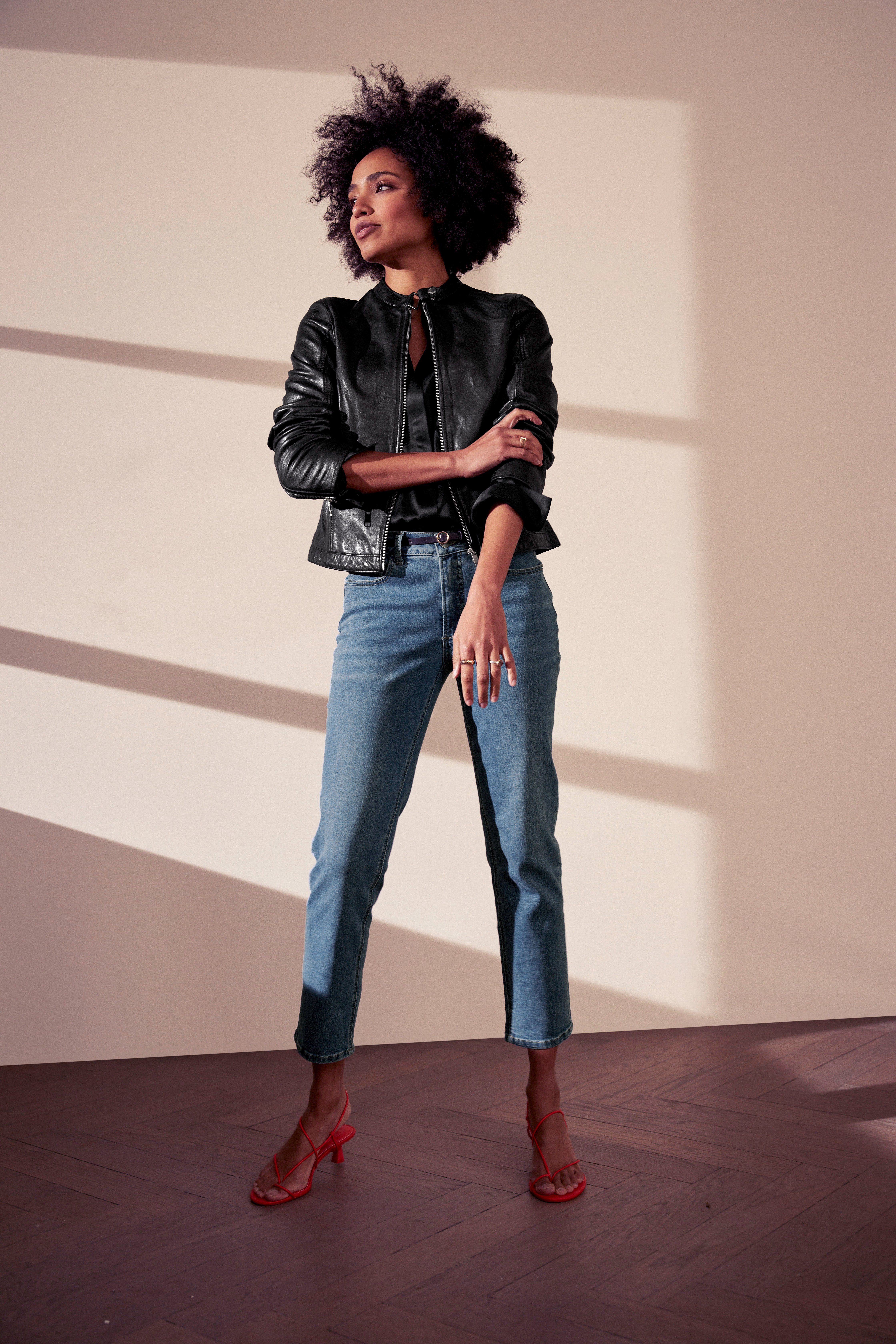 HECHTER PARIS Mom jeans hoge taille, enkel-vrij, met riemlussen