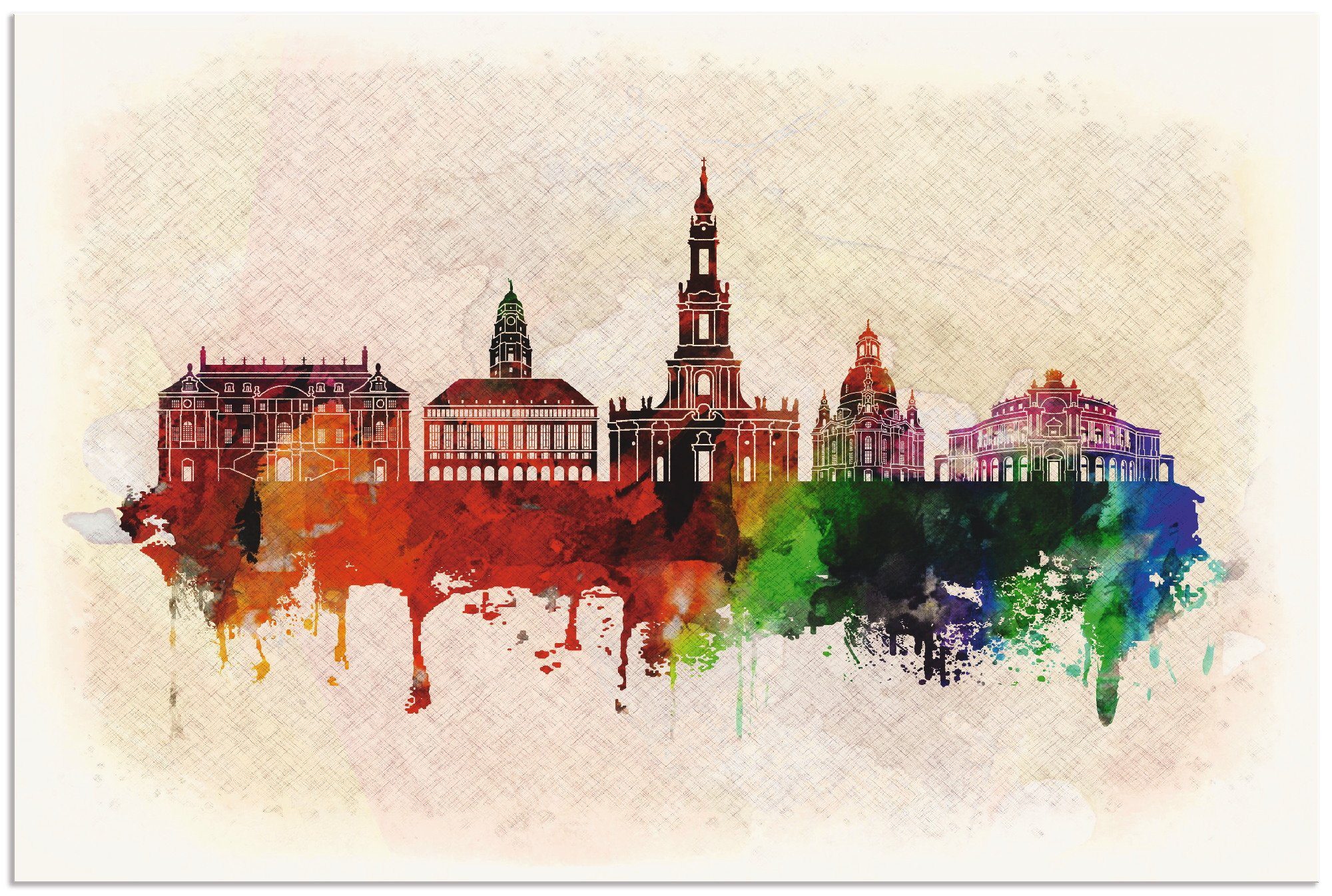 Artland Artprint Dresden Duitsland skyline in vele afmetingen & productsoorten - artprint van aluminium / artprint voor buiten, artprint op linnen, poster, muursticker / wandfolie