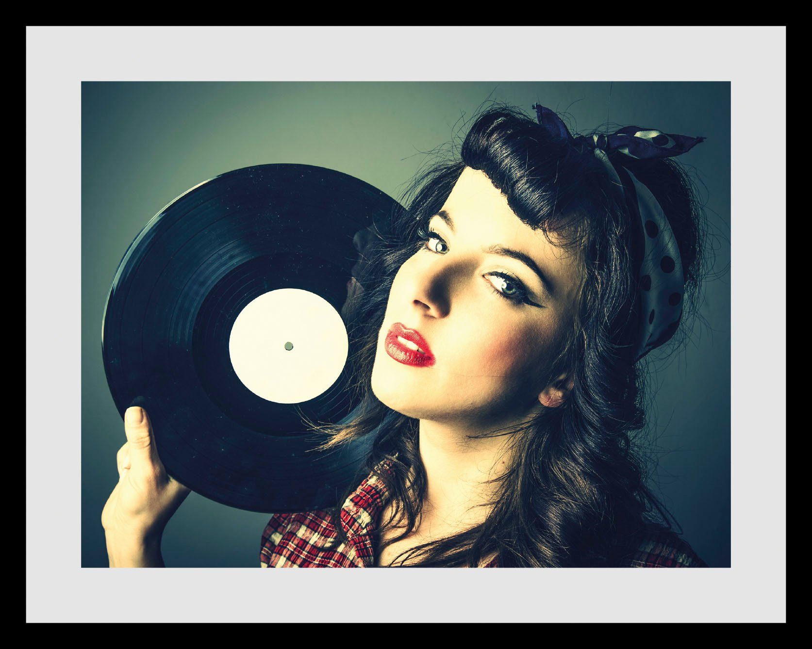 queence Wanddecoratie Vinyl HD premium posterdruk incl. houten lijst (1 stuk)