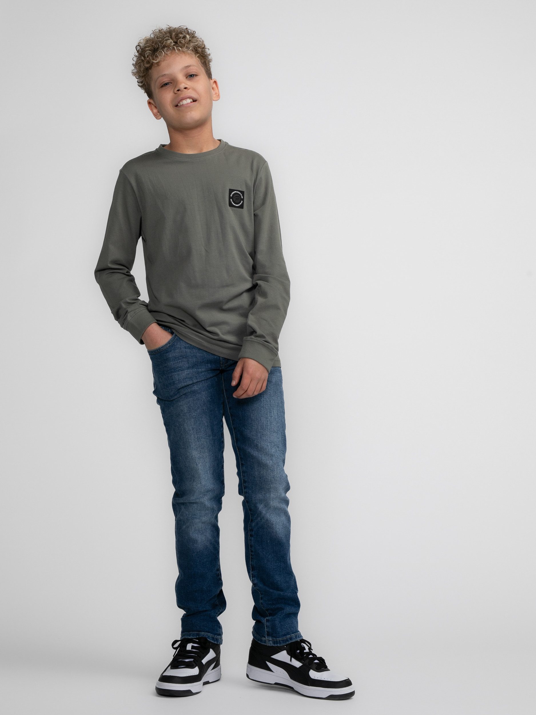Petrol Industries Shirt met lange mouwen met reliëf op de borst