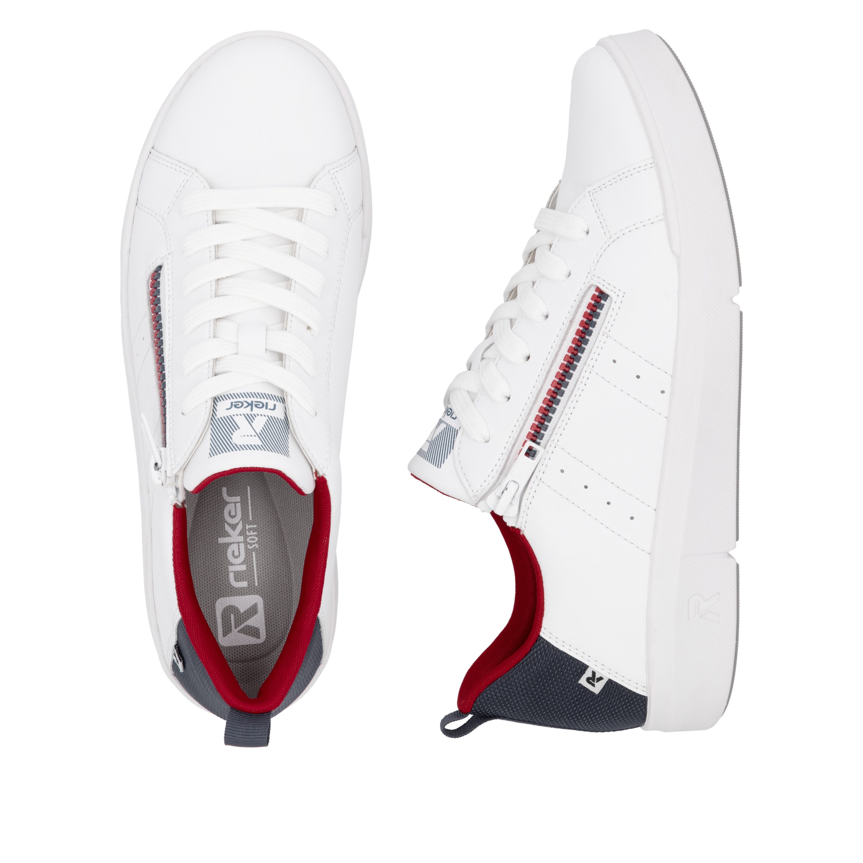 RIEKER Sport Sneakers Vetersluiting en rits, vrijetijdsschoen, lage schoen, veterschoen