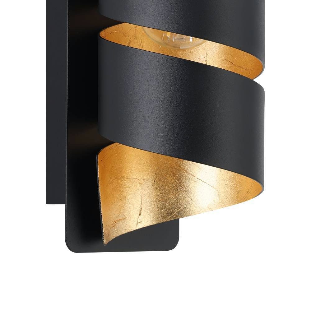 EGLO Wandlamp ELIZONDO wandlamp, zwart-goud, metaal, excl. lichtbron E14 Wandlamp vintage, metaal in zwart en goudkleur, ganglamp met E14 (1 stuk)