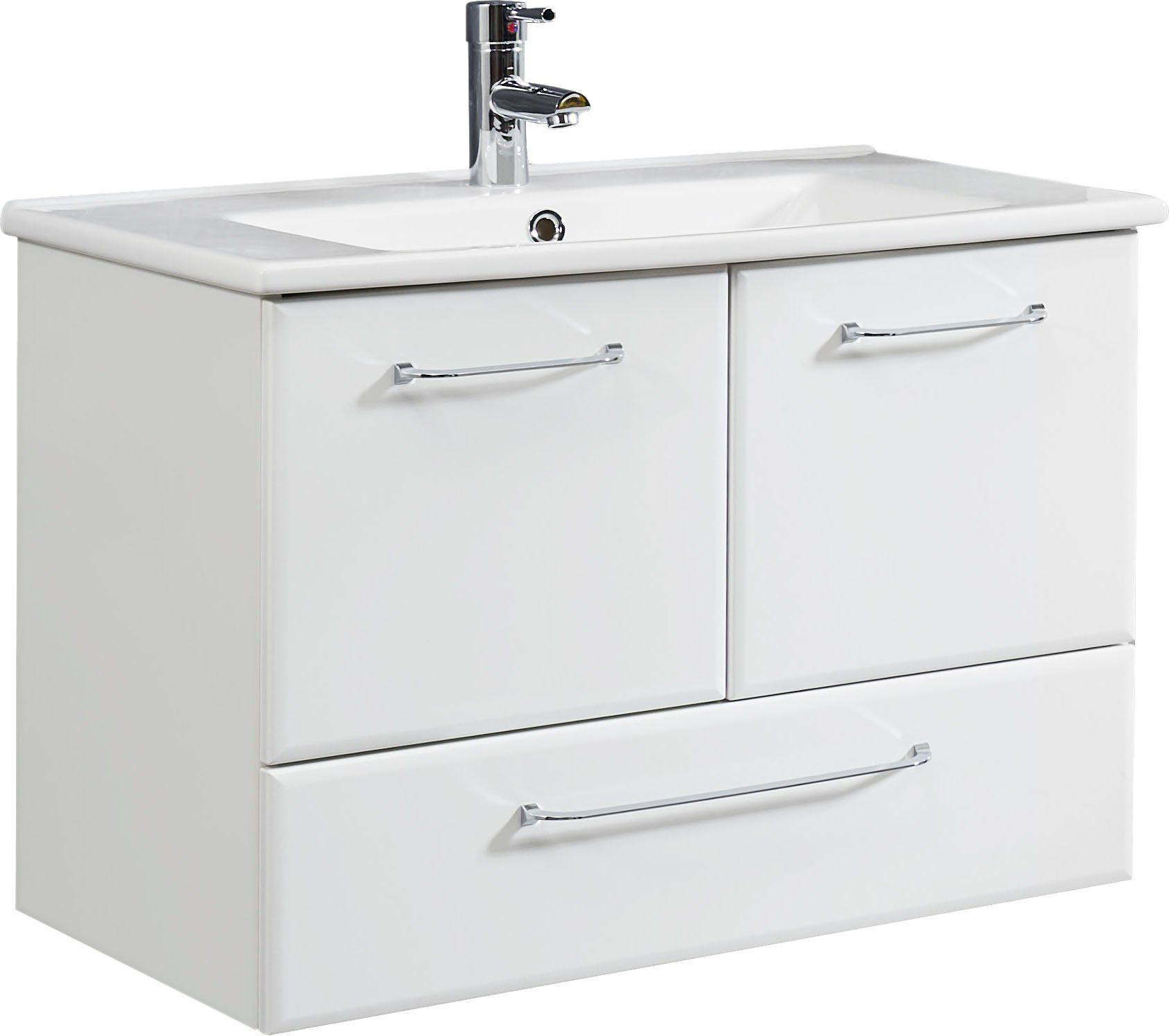 Saphir Wastafelonderkast Quickset keramische wastafel met onderkast, 75 cm breed, wastafel