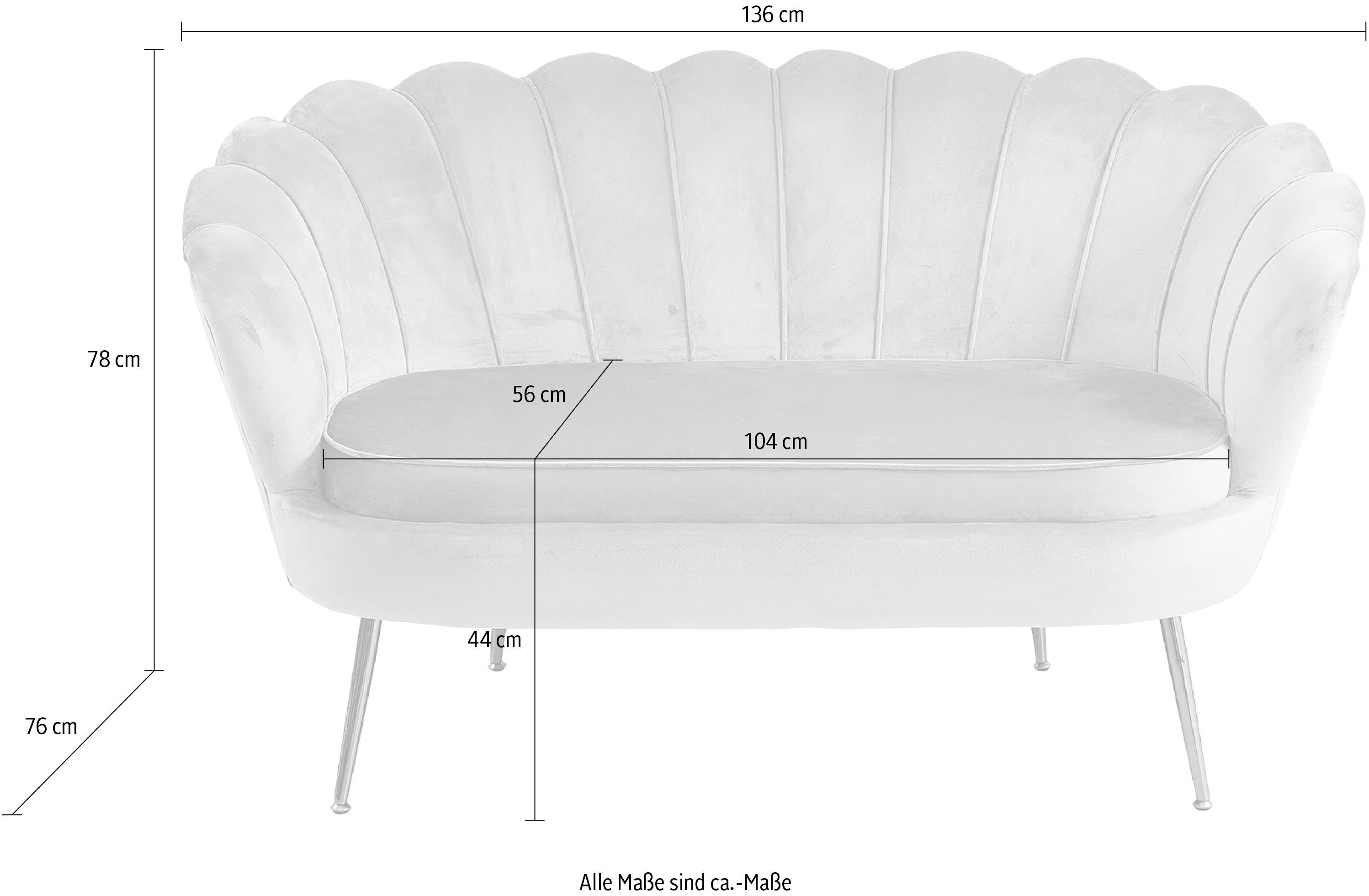 SalesFever 2-zitsbank Clam opvallend schelpdesign, breedte 136 cm
