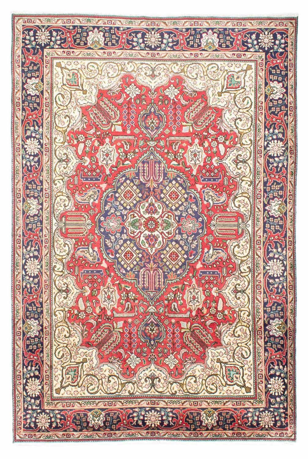 morgenland Wollen kleed Tabriz medaillon rosso 312 x 207 cm Uniek exemplaar met certificaat